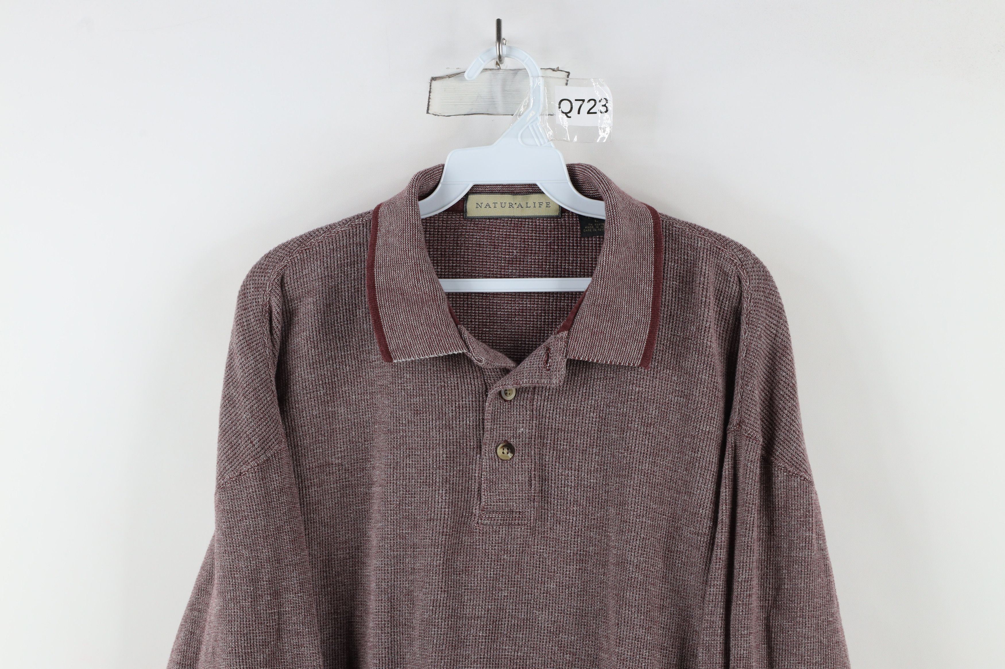 Vintage Vintage 90s Streetwear Thermal Waffle Knit Long Sleeve Polo Size US L / EU 52-54 / 3 - 2 Thumbnail