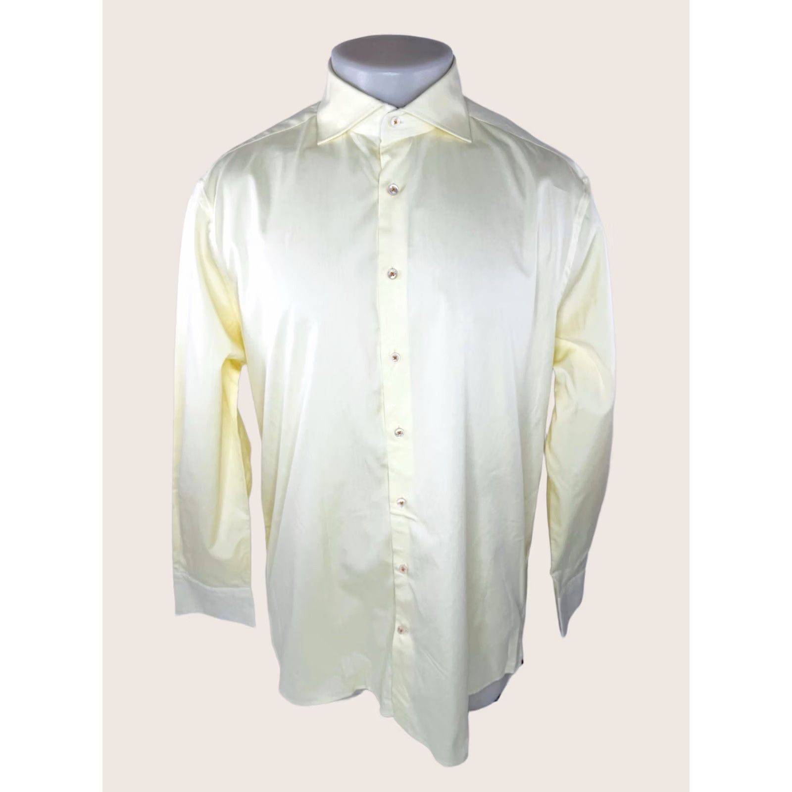 Vintage STENSTROMS Mens Shirt Yellow Floral Fitted Body 17 / 43 Size 46R - 1 Thumbnail