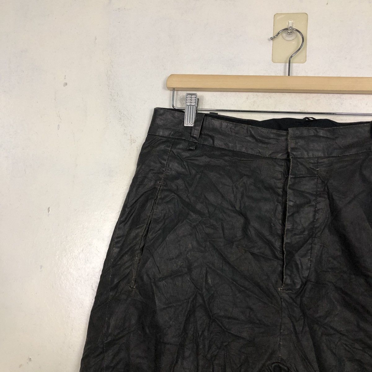 Japanese Brand Masnada Made in Italy Wax Biker Pants Parachute Bondage Size US 32 / EU 48 - 9 Thumbnail