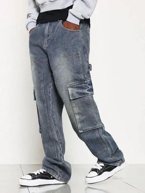 Jean Cargo Jeans Denim Baggy Washed Size US 32 / EU 48 - 1 Thumbnail
