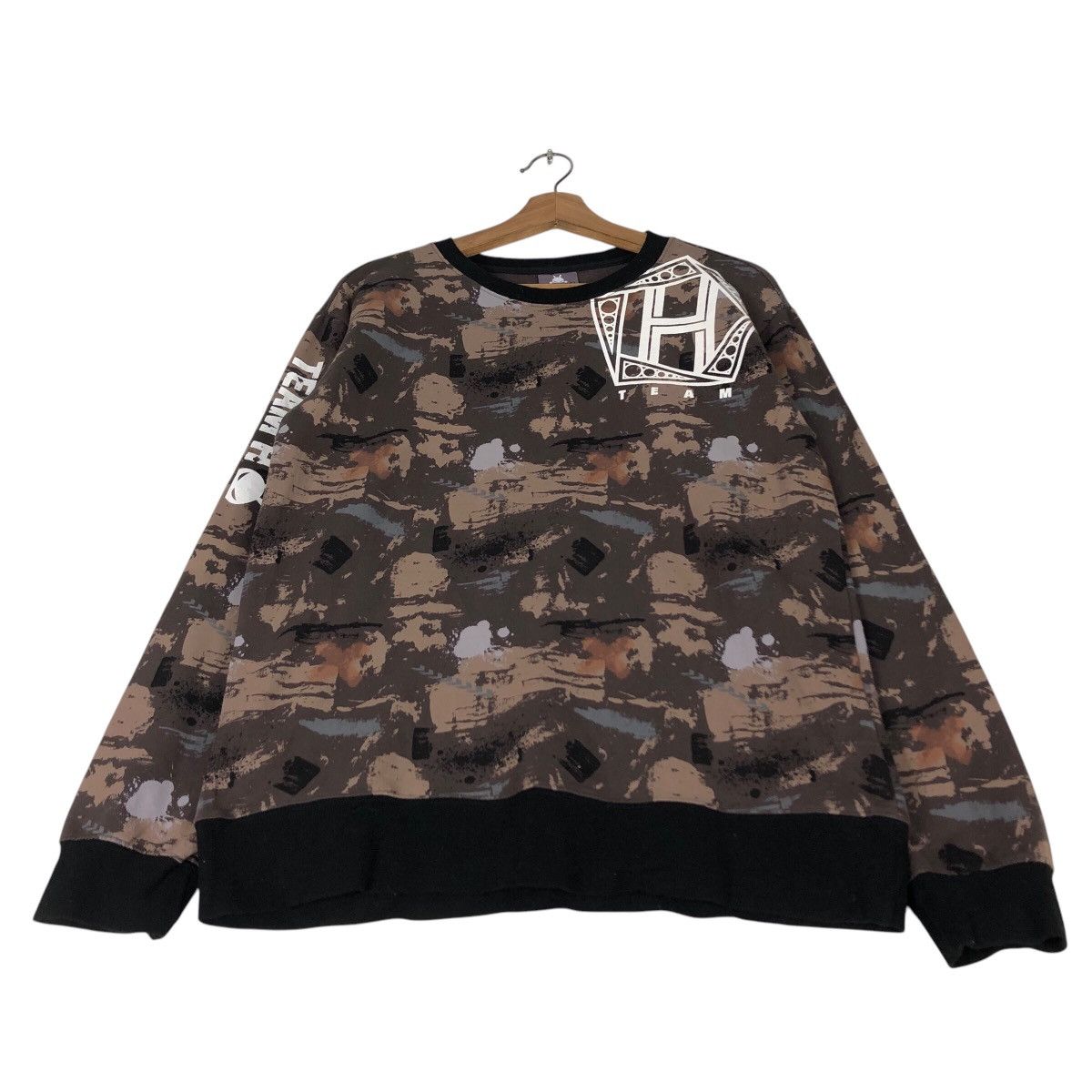 Japanese Brand 📌Streetwear Sweatshirt Keunsagi Camouflage Big Logo Design Size US M / EU 48-50 / 2 - 3 Thumbnail