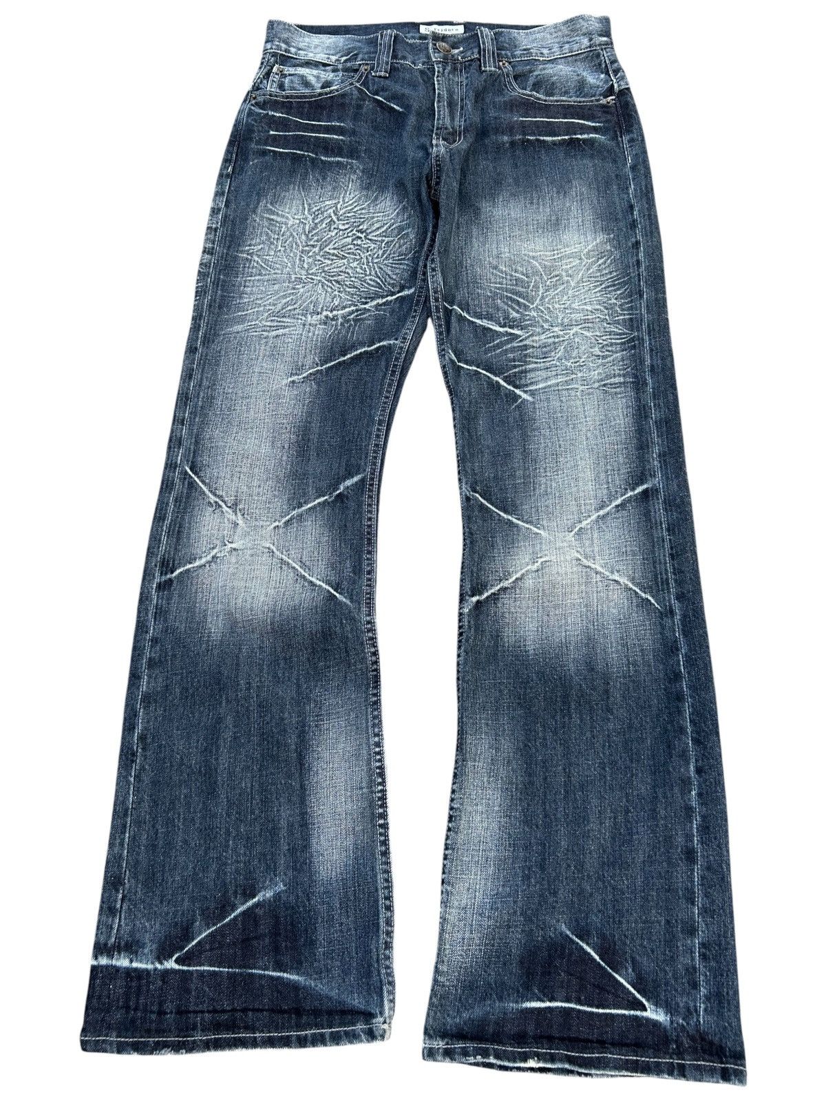 Kapital FLARE JAPANESE PUNK SORRIDERE DISTRESSED DENIM JEANS Size US 33 - 2 Thumbnail