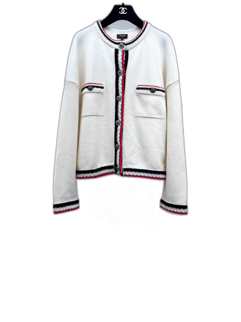 Chanel Chanel ColorBlock Knitted Cashmere Cardigan -2505 Size M / US 6-8 / IT 42-44 - 1 Thumbnail