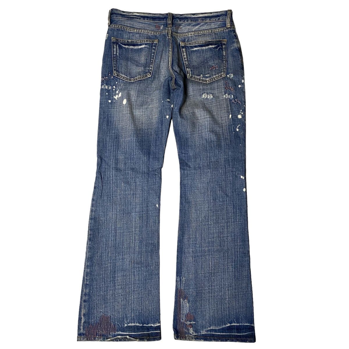 If Six Was Nine 2000's Uproar Flared Splatter Bootcut Jeans Size US 31 - 8 Thumbnail