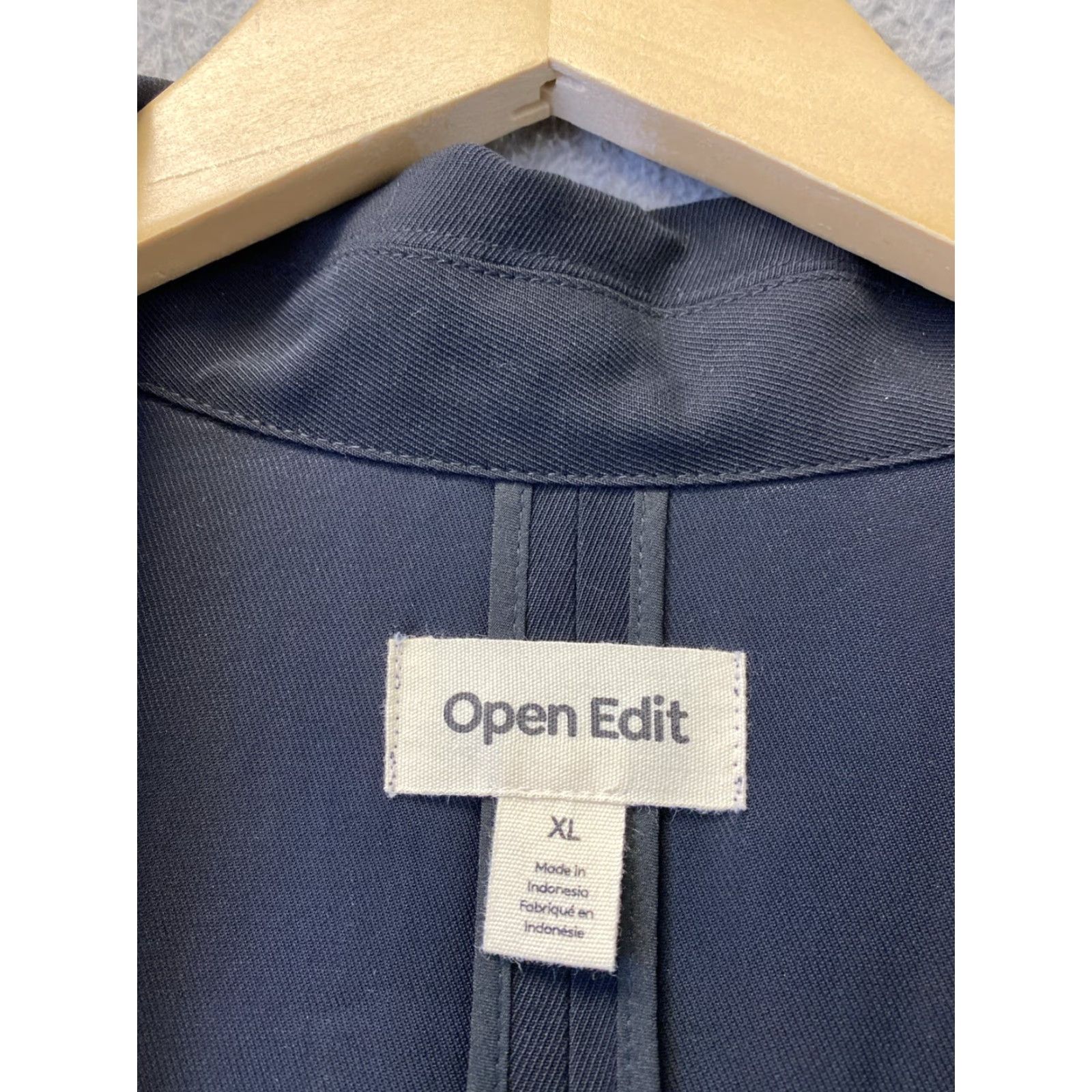 Vintage Open Edit Blazer Women XL Black Single Button Lined Jacket Business New/145-15 Size XL / US 12-14 / IT 48-50 - 3 Thumbnail