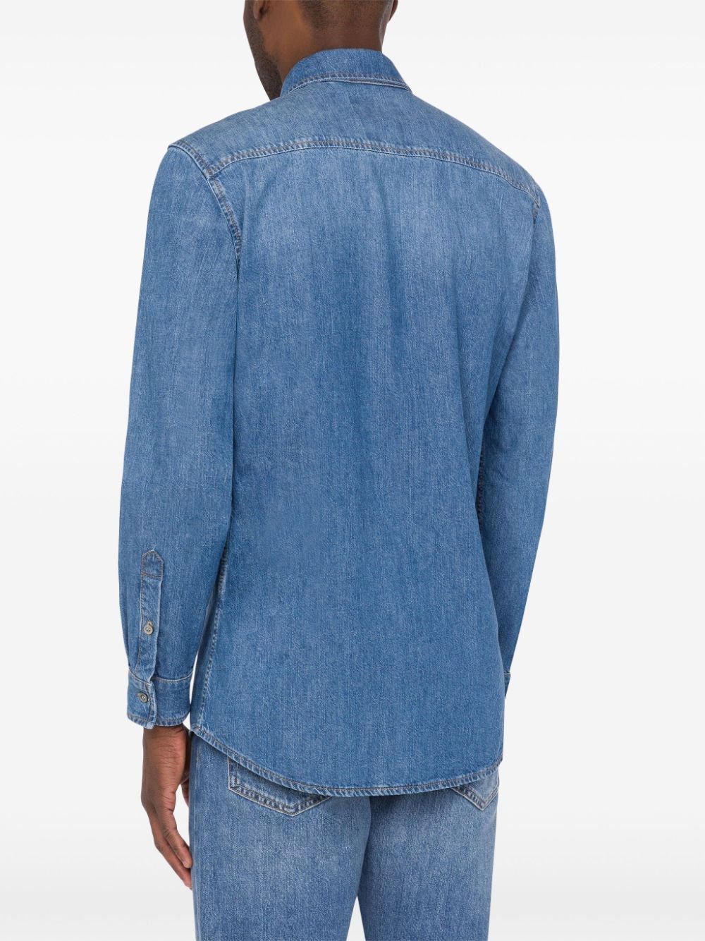 Moschino o1s22i1n0924 Denim Shirt in Blue Size US M / EU 48-50 / 2 - 3 Thumbnail