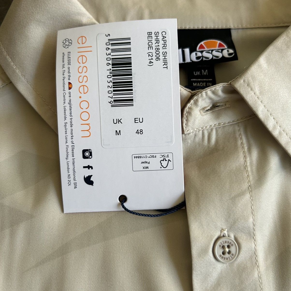 Ellesse Authentic Ellese Capri Beige Shirt Size US M / EU 48-50 / 2 - 5 Thumbnail