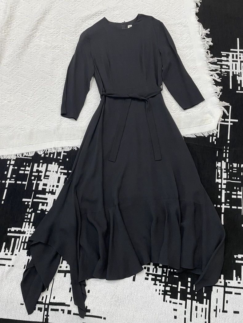 hermes black dress HERMES Caleche Embroidery Sleeveless Dress Size 40 Black Cotton100%