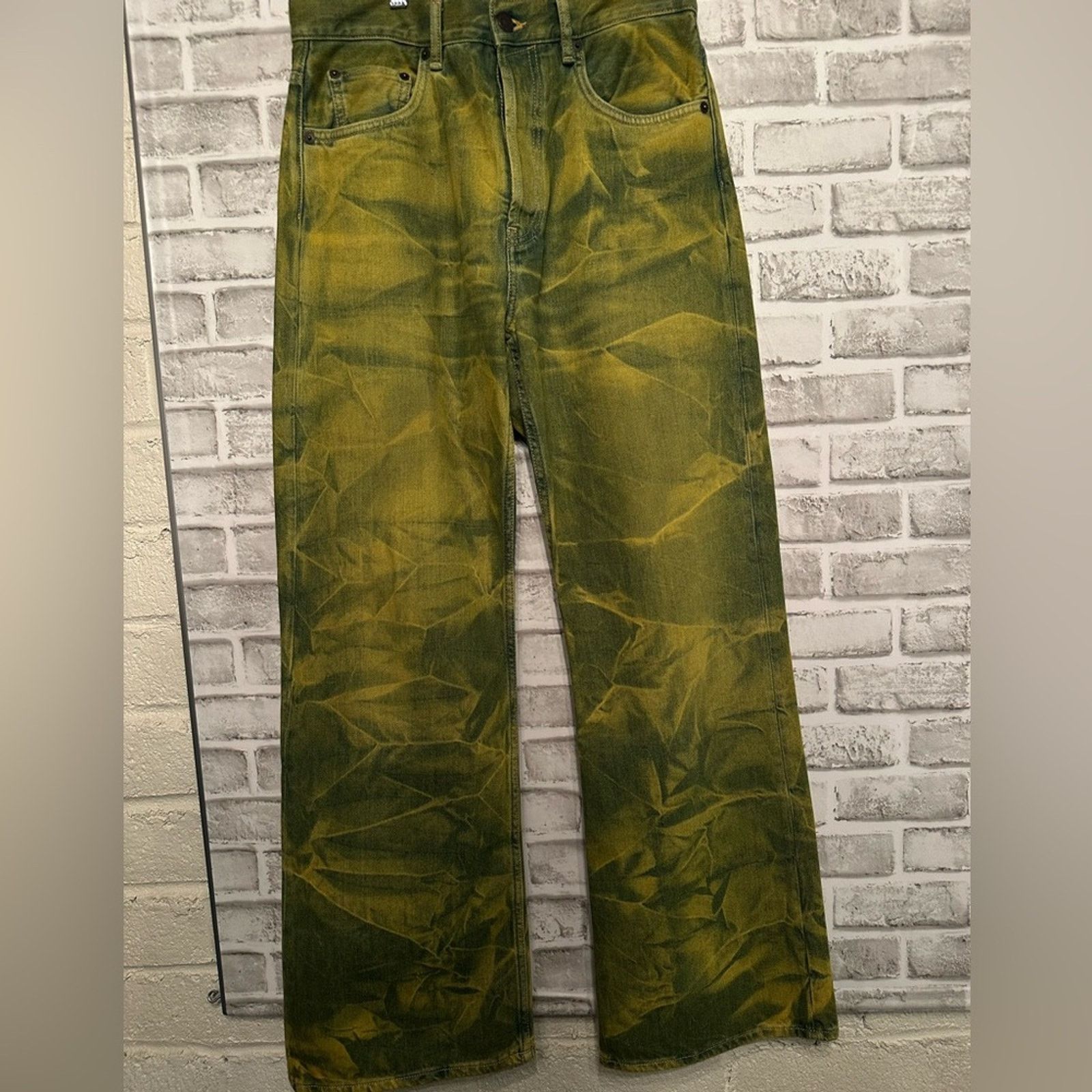 Acne Studios Jello 2021M Wide Jeans EU 30 Electric Green / Yellow Tie Dye Size US 36 / EU 52 - 5 Thumbnail