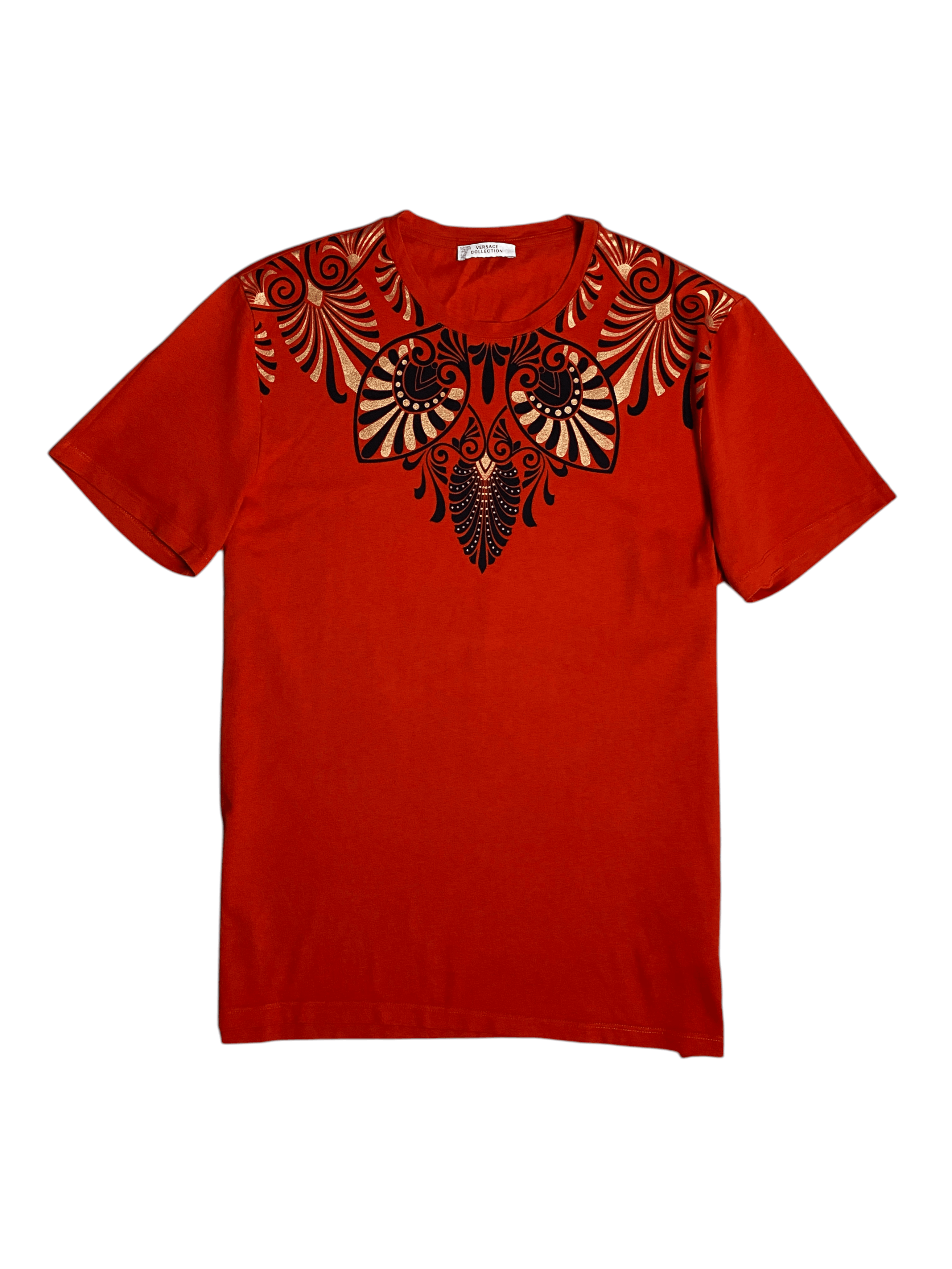 Versace Versace Red Gold Baroque Graphic Print Cotton T Shirt Tee Size US M / EU 48-50 / 2 - 1 Thumbnail