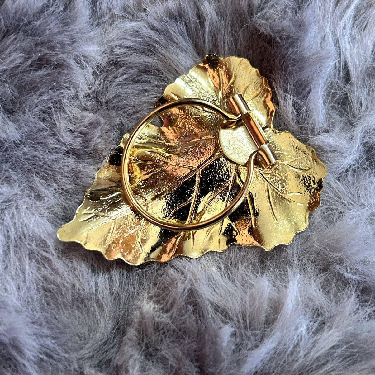 Vintage Vintage 70s gold plated leaf scarf clothing clip Size ONE SIZE - 6 Thumbnail