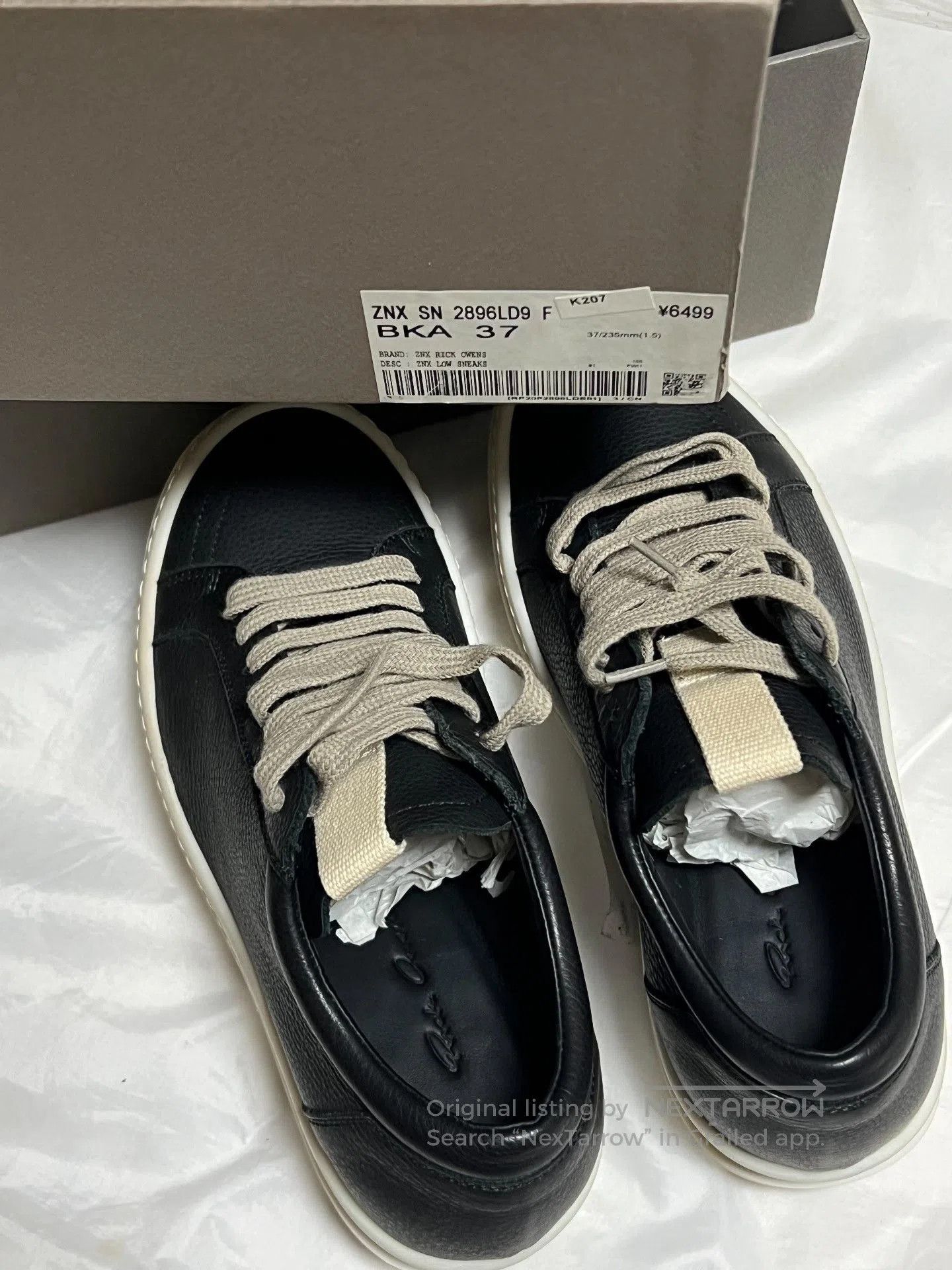 Rick Owens Rick Owens Main Line Black Leather Low. Size US 6 / IT 36 - 6 Thumbnail