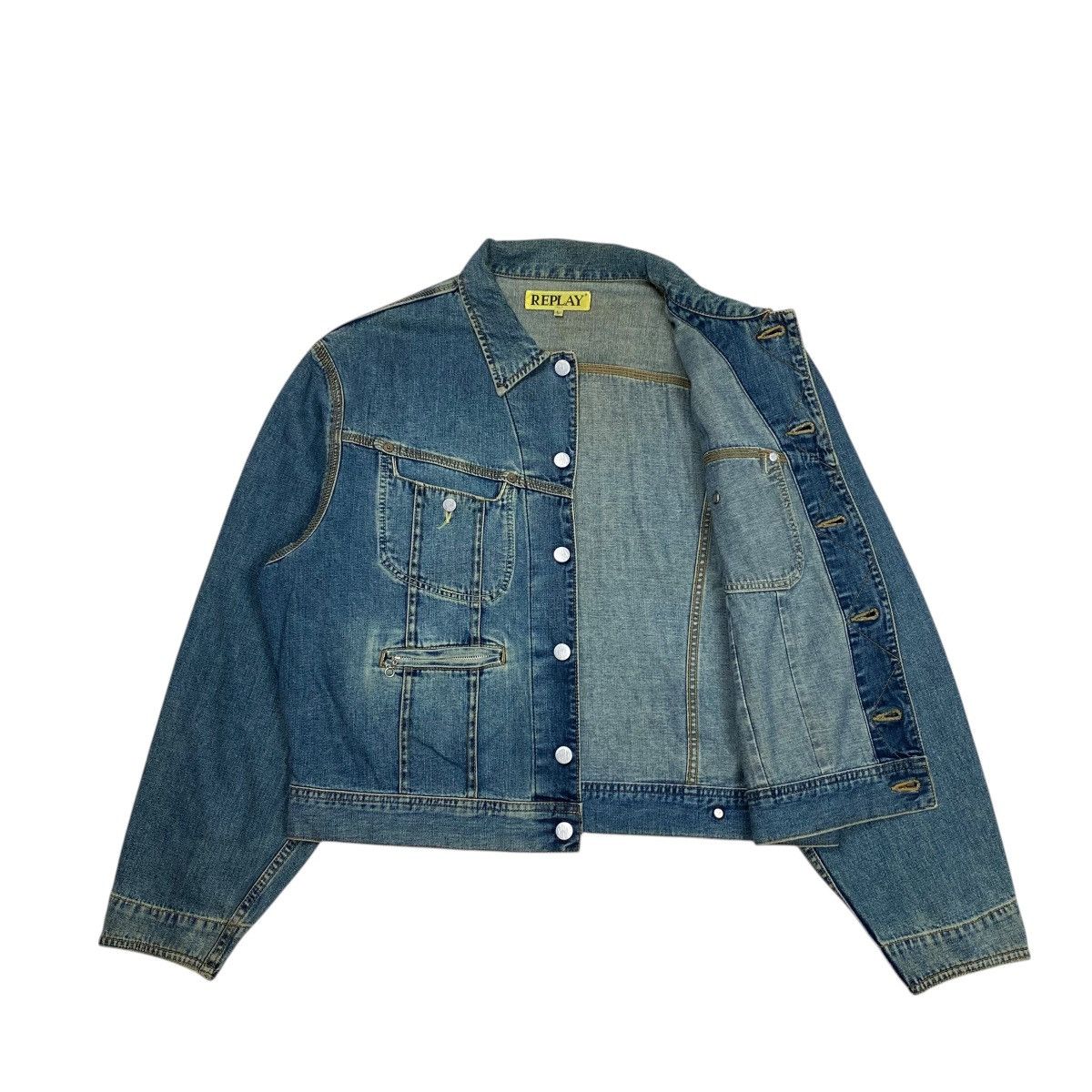 Replay Vintage Replay Italy Denim Trucker Jacket Size US L / EU 52-54 / 3 - 3 Thumbnail