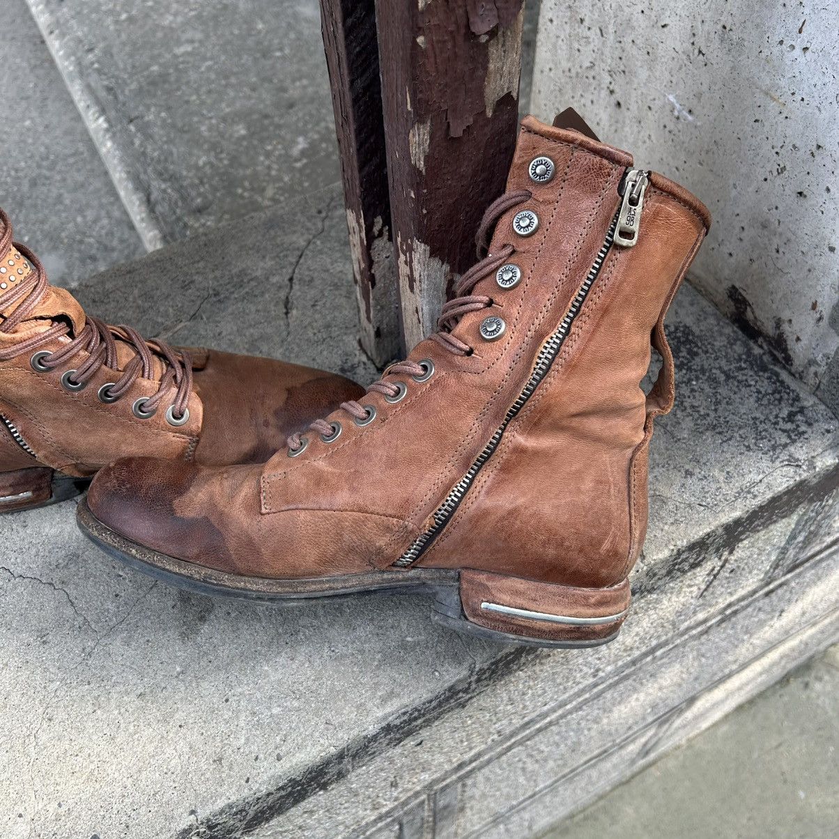 A.S.98 A.S 98 Avantgarde Leather Combat Boots Rick Owens Style 38 Size US 8 / IT 38 - 8 Thumbnail