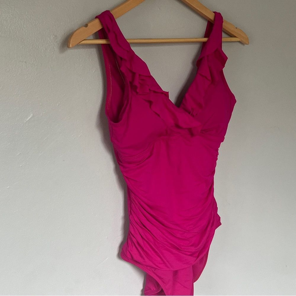 Polo Ralph Lauren Ralph Lauren Beach Club Ruffle Womens Swimsuit Pink Medium Size ONE SIZE - 3 Thumbnail