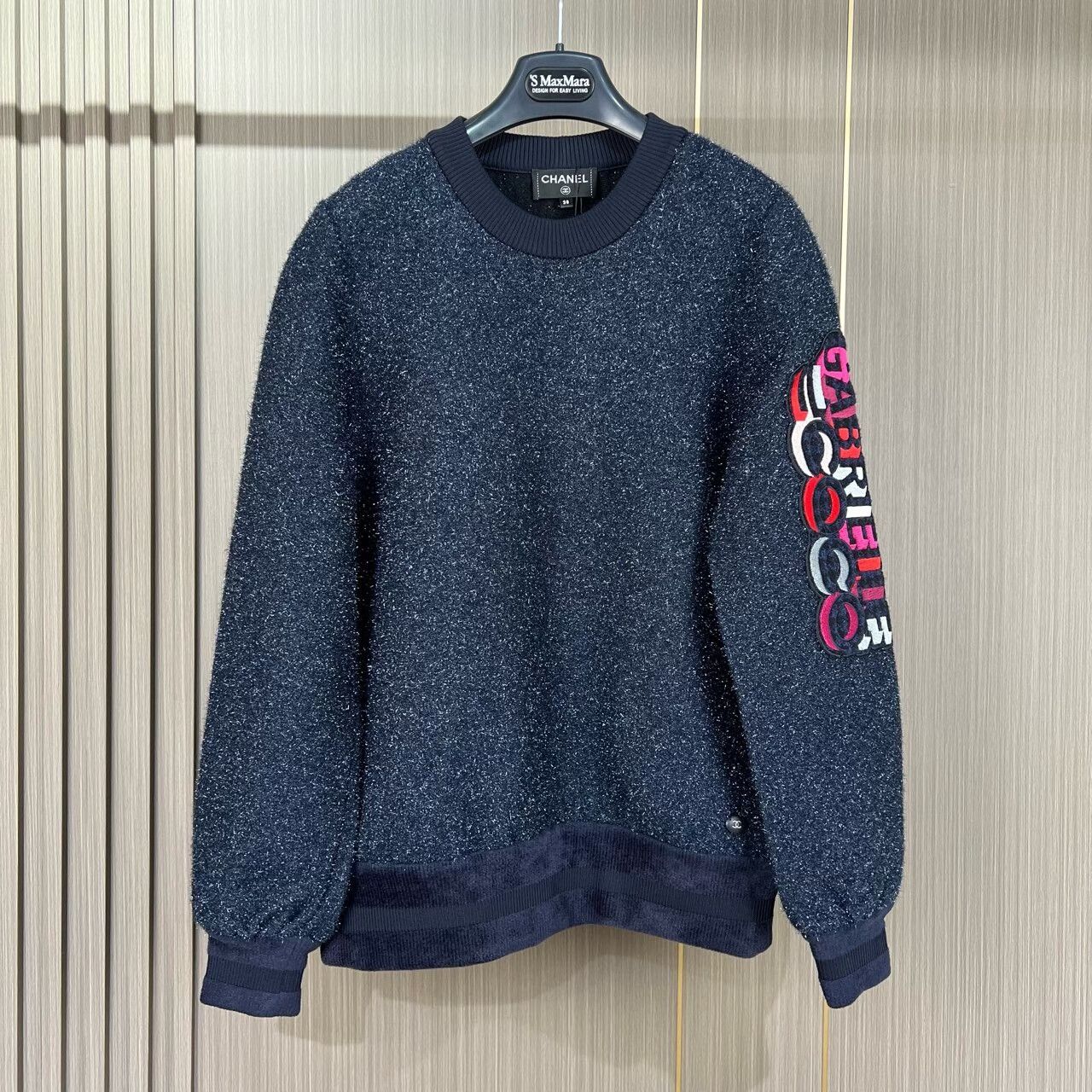 chanel embroidered letter starry sweatshirt