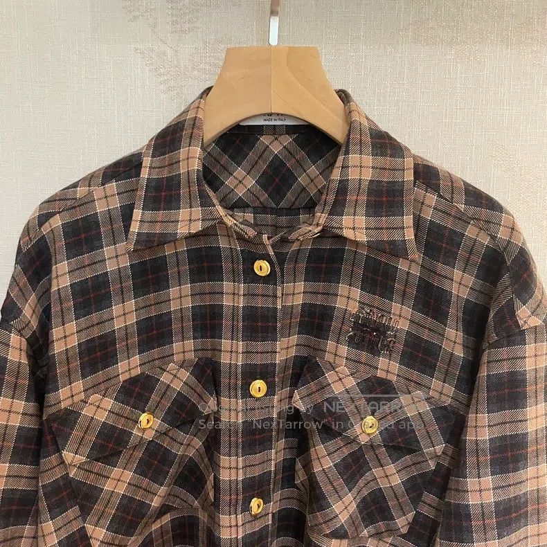 Miu Miu Miu Miu 36 Maillard plaid shirt Size S / US 4 / IT 40 - 2 Thumbnail