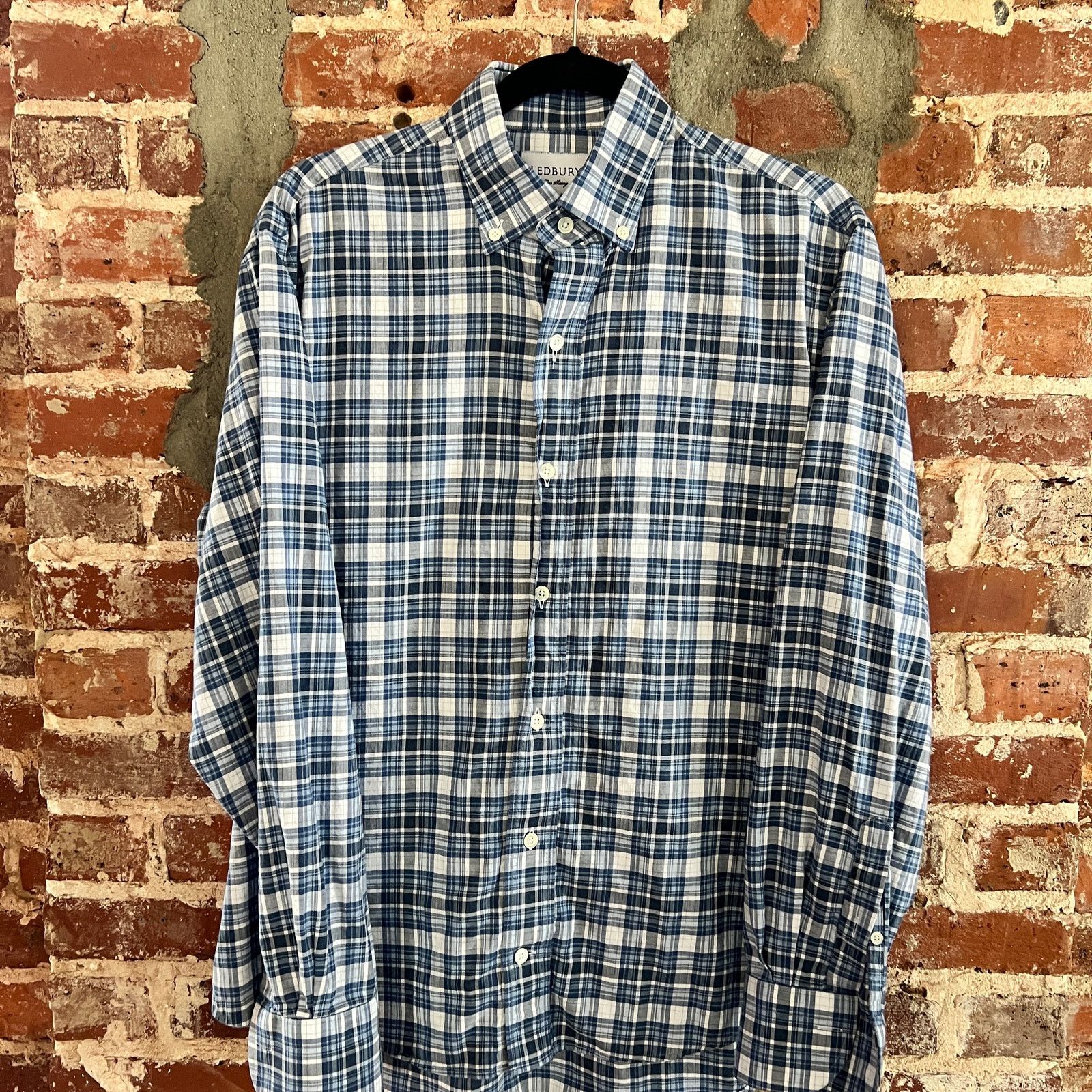 Ledbury Ledbury Men's Blue Plaid LS Shirt M 23x30 Size US M / EU 48-50 / 2 - 4 Thumbnail