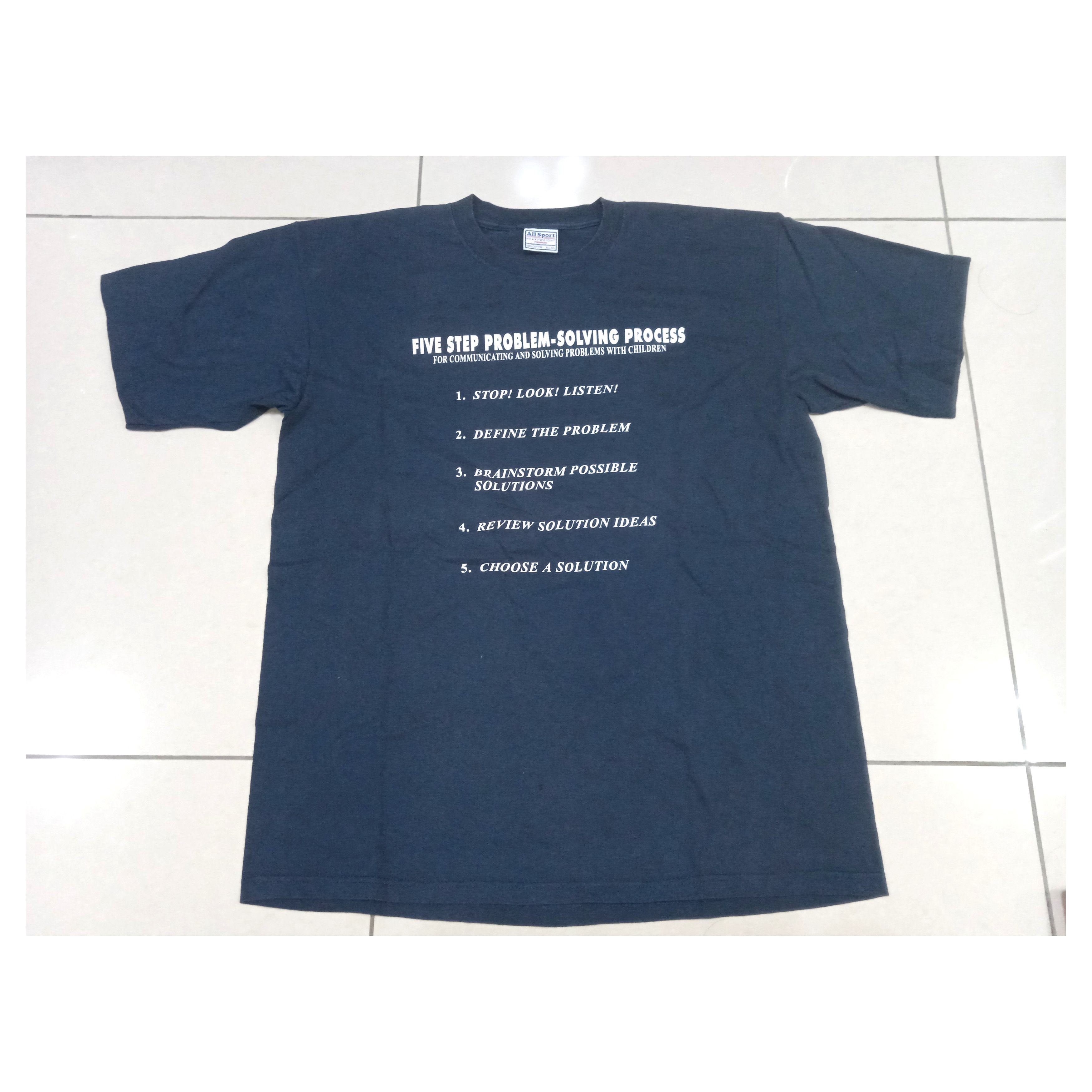 Vintage Vintage 2000s Problem Solving Statement Wording Shirt Size US XL / EU 56 / 4 - 1 Thumbnail