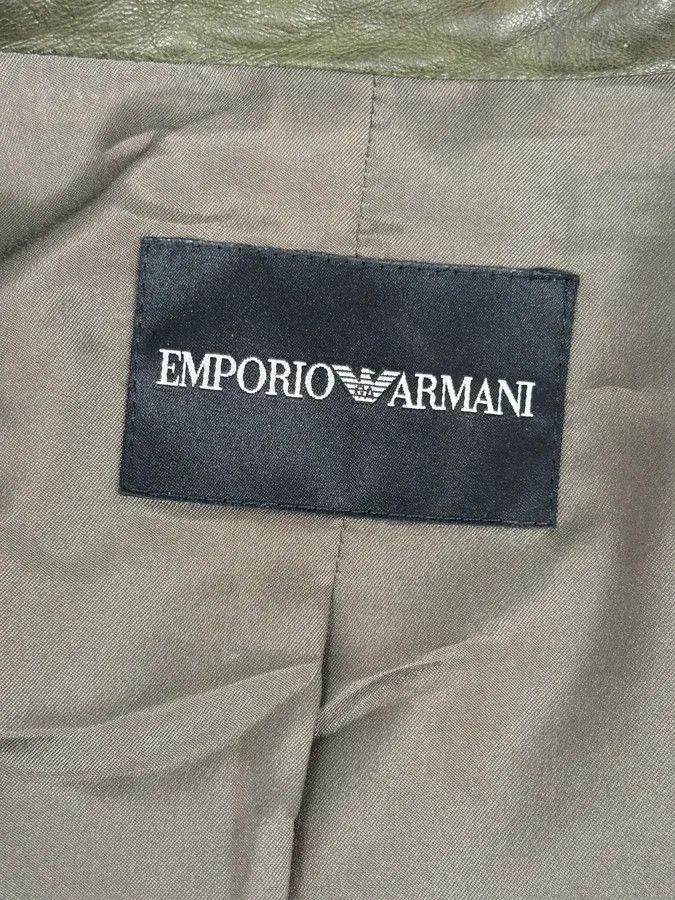 Emporio Armani AW2009 Emporio Armani Green Lamb Skin Ruffle Collar Jacket Size M / US 6-8 / IT 42-44 - 8 Thumbnail