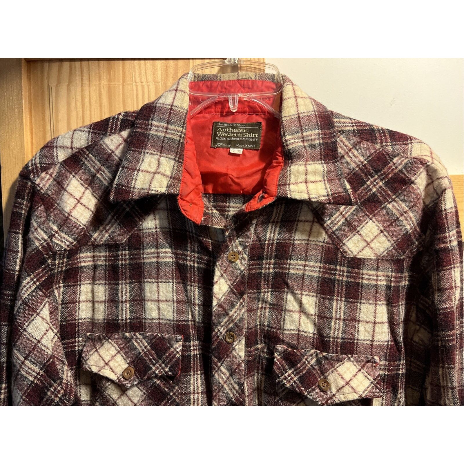 JCPenney JCPenny The Western Shop Men’s Wool Shirt 17 17-35 Flannel Size US L / EU 52-54 / 3 - 4 Thumbnail