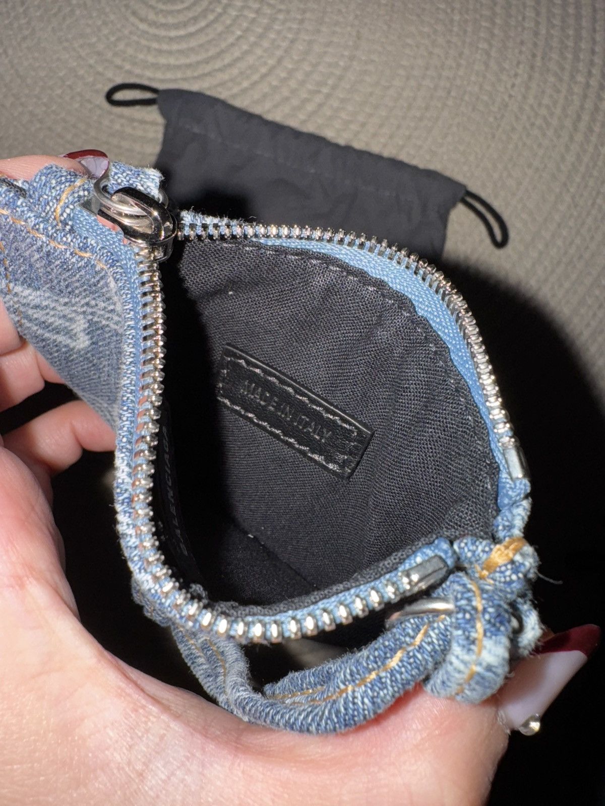 Balenciaga Balenciaga Le Cagole Coin Purse Denim With Rhinestones Size ONE SIZE - 5 Thumbnail