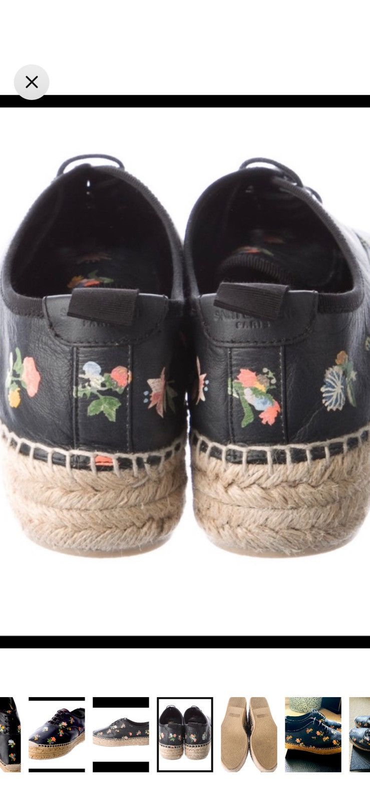 Yves Saint Laurent Saint Laurent Paris Floral Espadrille Lace-Up Flats Size US 9.5 / IT 39.5 - 6 Thumbnail