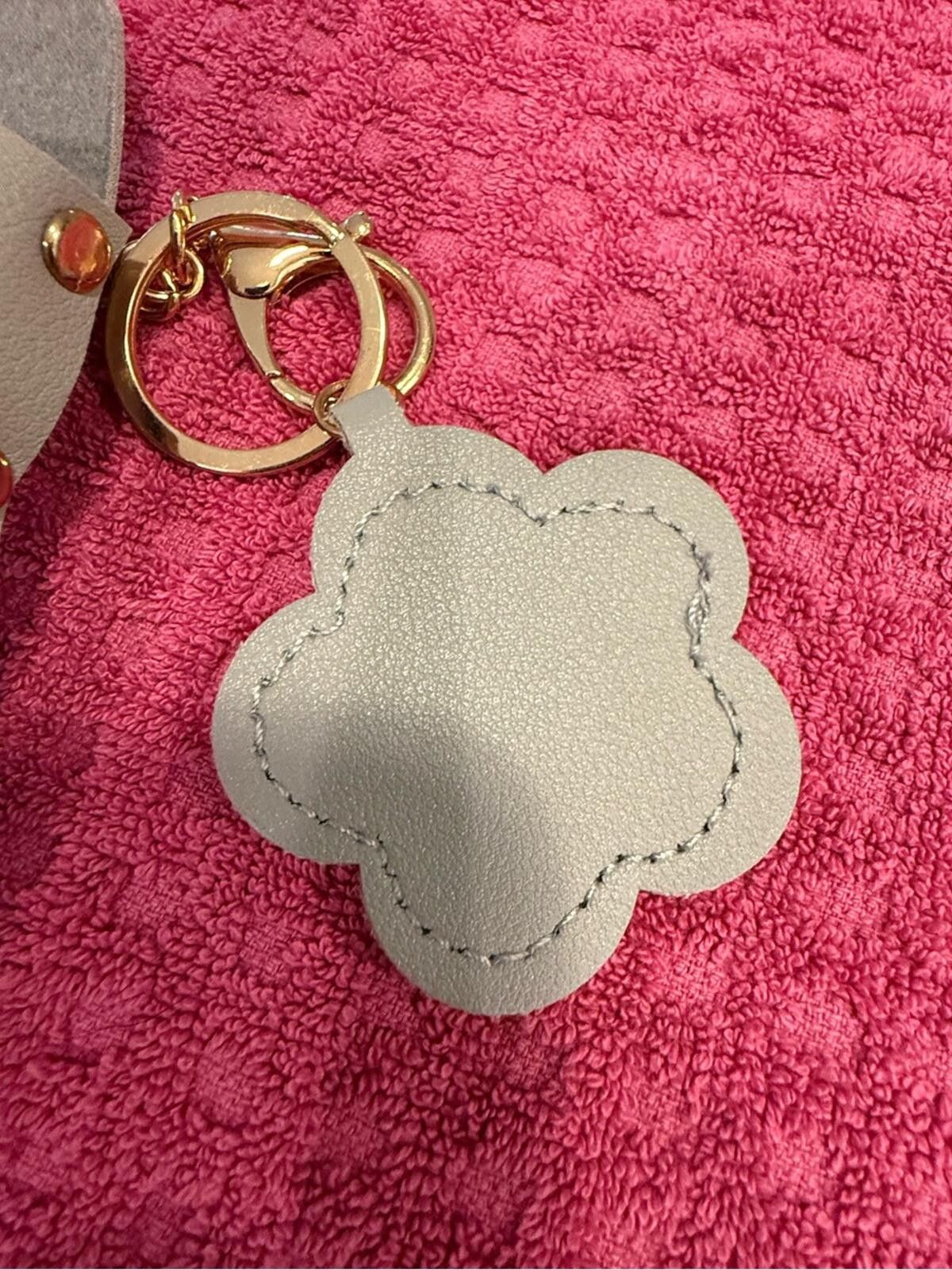 Other Faux leather gray lipstick keychain floral mirror travel Size ONE SIZE - 6 Thumbnail