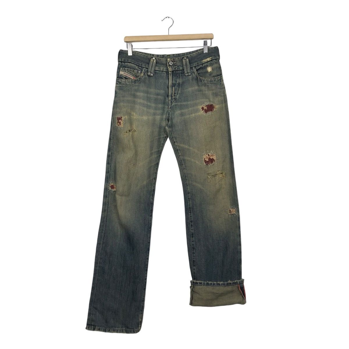 Diesel 🔥DISTRESSED RUSTY DESIGN DIESEL DENIM JEANS PATCHWORK Size US 32 / EU 48 - 15 Thumbnail