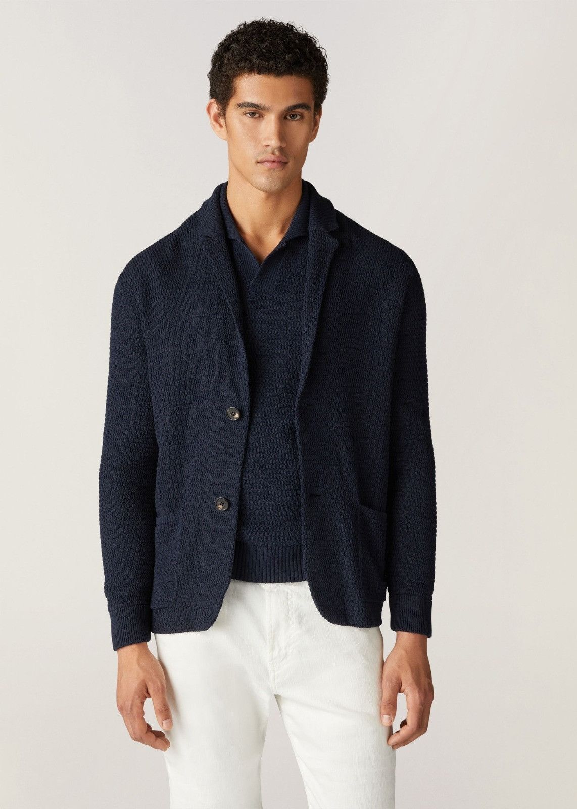 Loro Piana o1srvl11e1024 Malfa Cardigan in Navy Blue Size US M / EU 48-50 / 2 - 3 Thumbnail