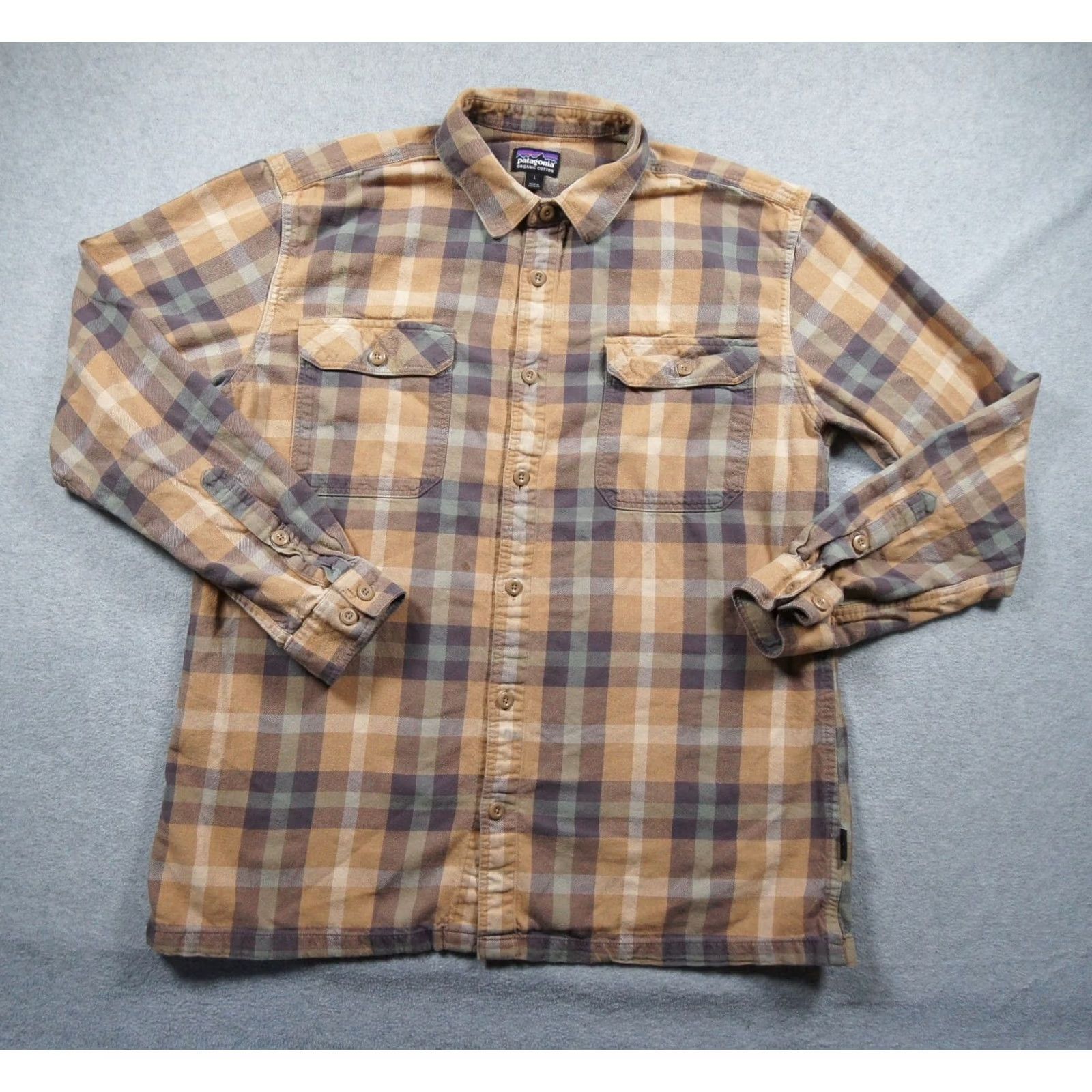 Patagonia Patagonia Shirt Mens Large Beige Button Down Fjord Flannel Plaid Outdoors Adult Size US L / EU 52-54 / 3 - 2 Thumbnail