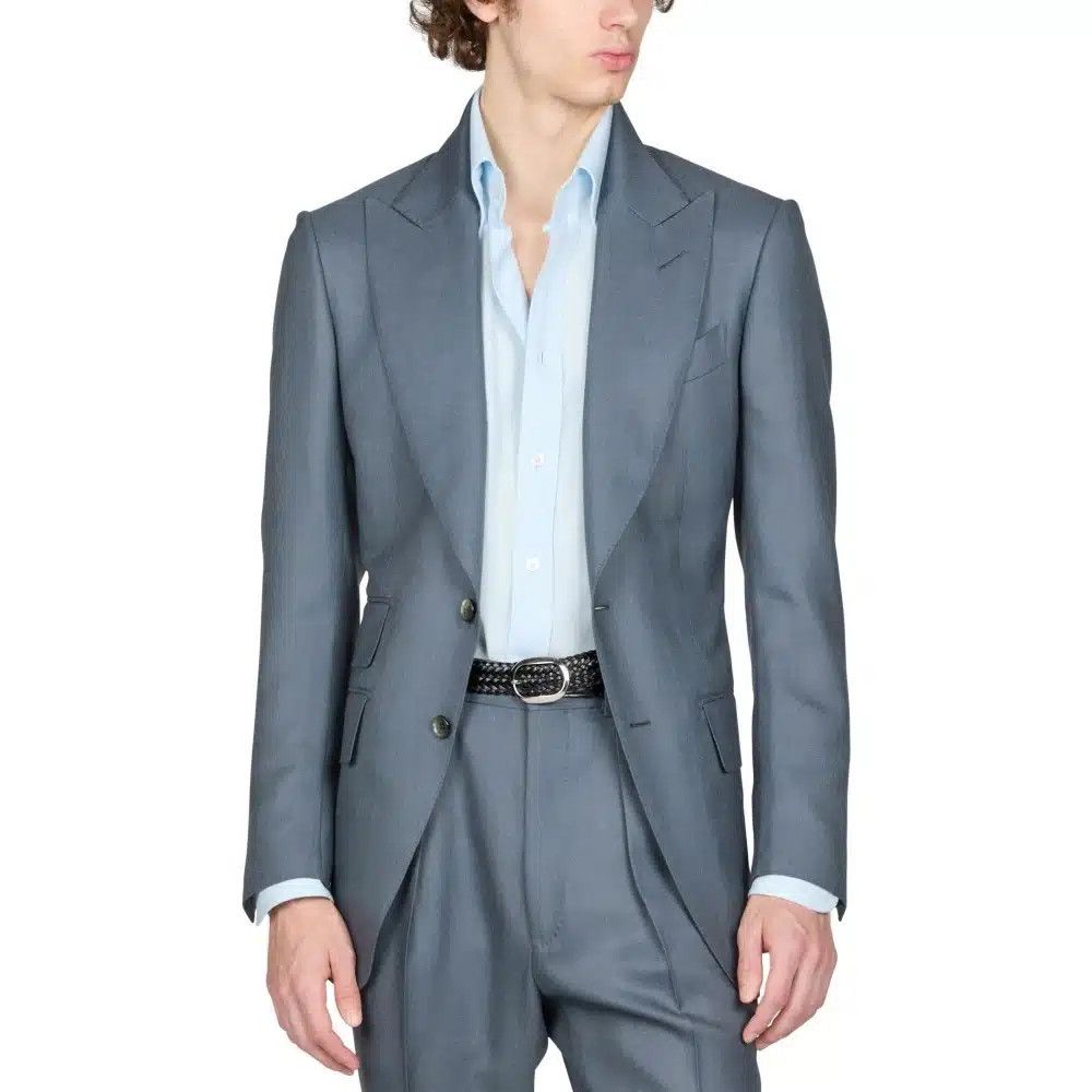 Tom Ford o1sndg0825 11ML40 Mohair Blend Atticus Jacket in Grey Size US M / EU 48-50 / 2 - 1 Preview