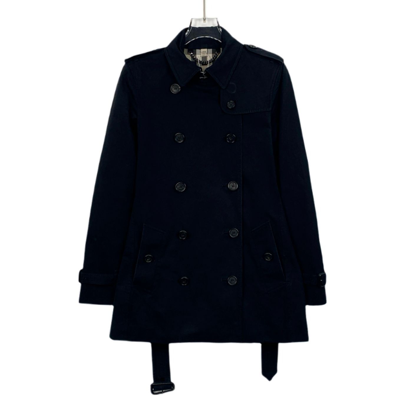 Burberry Burberry Black Double-Breasted Cotton Trench Coat With Belt Size S / US 4 / IT 40 - 1 Thumbnail