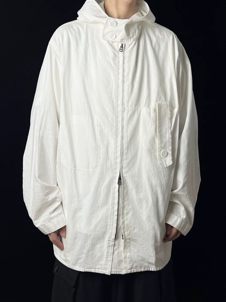 Yohji Yamamoto Yohji Yamamoto 22AW Cotton White Hooded Shirt 2505-Nextarro Size US M / EU 48-50 / 2 - 1 Thumbnail