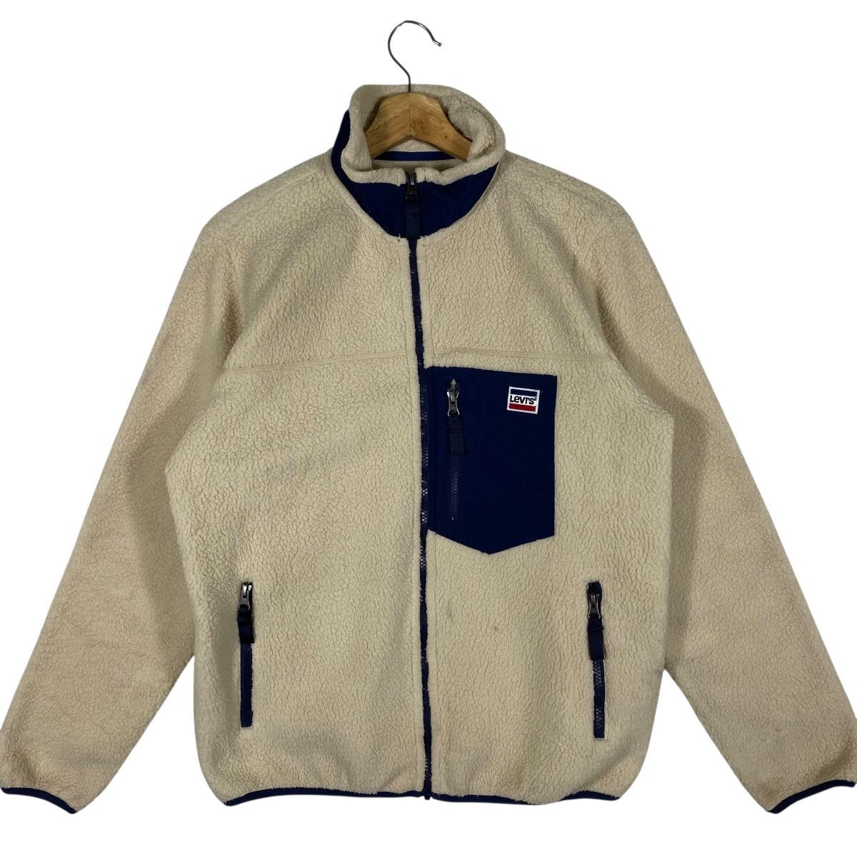 Levi's Levis Sherpa Fleece Zipper Jacket M Size Beige Colour Size US M / EU 48-50 / 2 - 4 Thumbnail