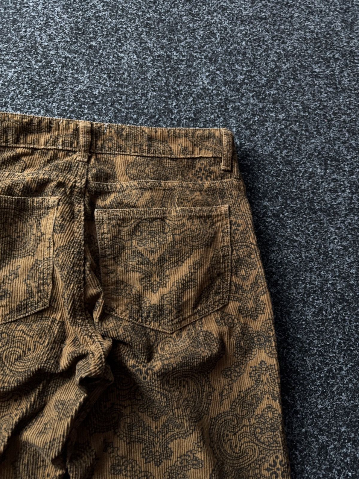 Japanese Brand Paisley Corduroy Flare Pants Y2K Japan Style Hysteric Mood Size 31" - 14 Thumbnail