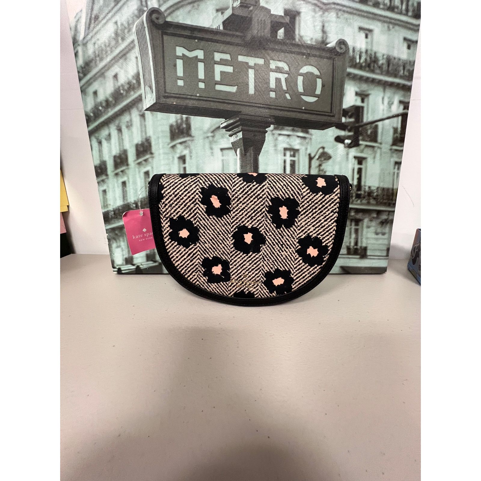 Kate Spade Kate Spade K8145 Luna Crescent Herringbone Floral Black Size ONE SIZE - 1 Thumbnail