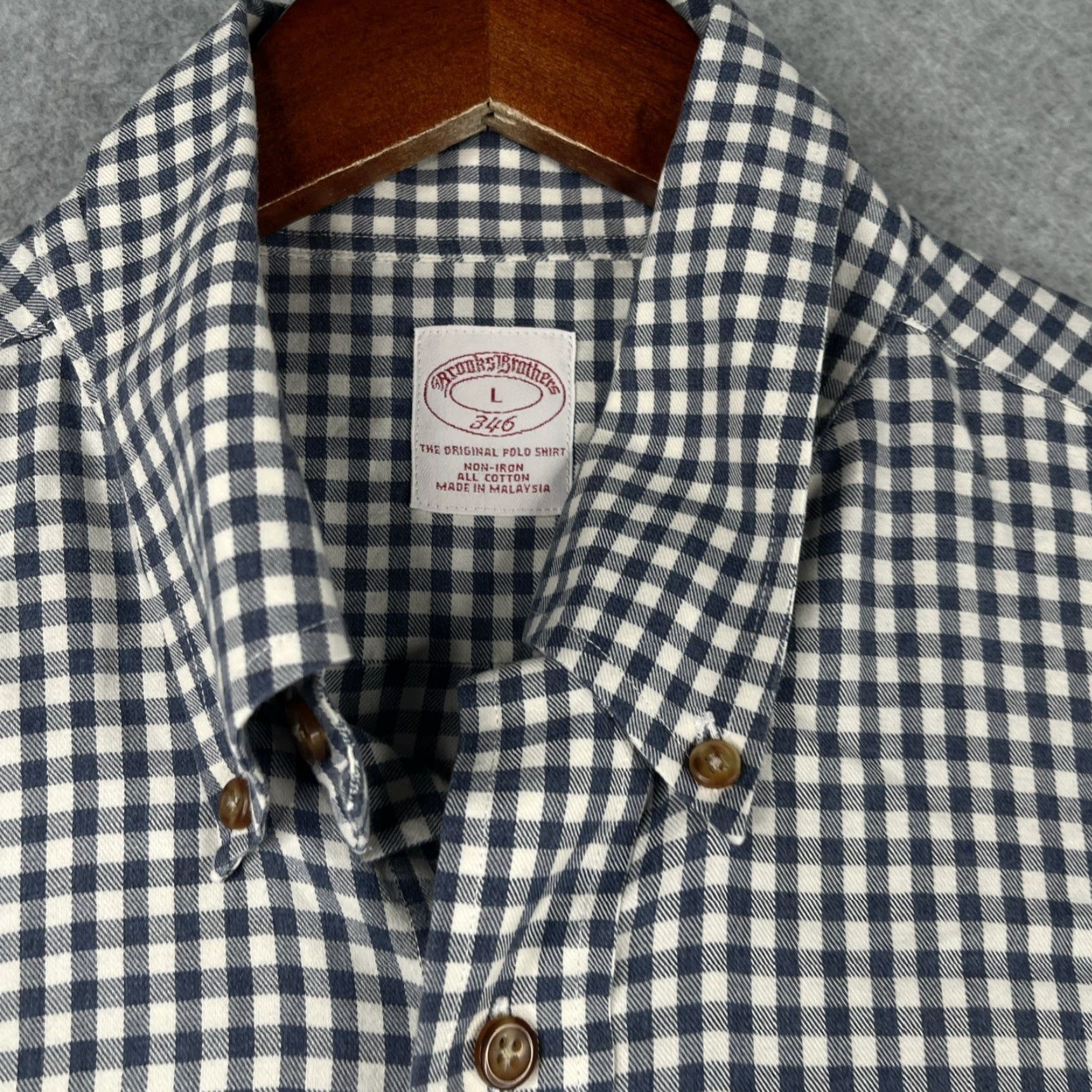 Brooks Brothers Brooks Brothers 346 Long Sleeve Shirt Mens L Navy Gingham Non Iron Button-Up Collared Button-Down Classic Preppy Colorful Shirt Size US L / EU 52-54 / 3 - 4 Thumbnail