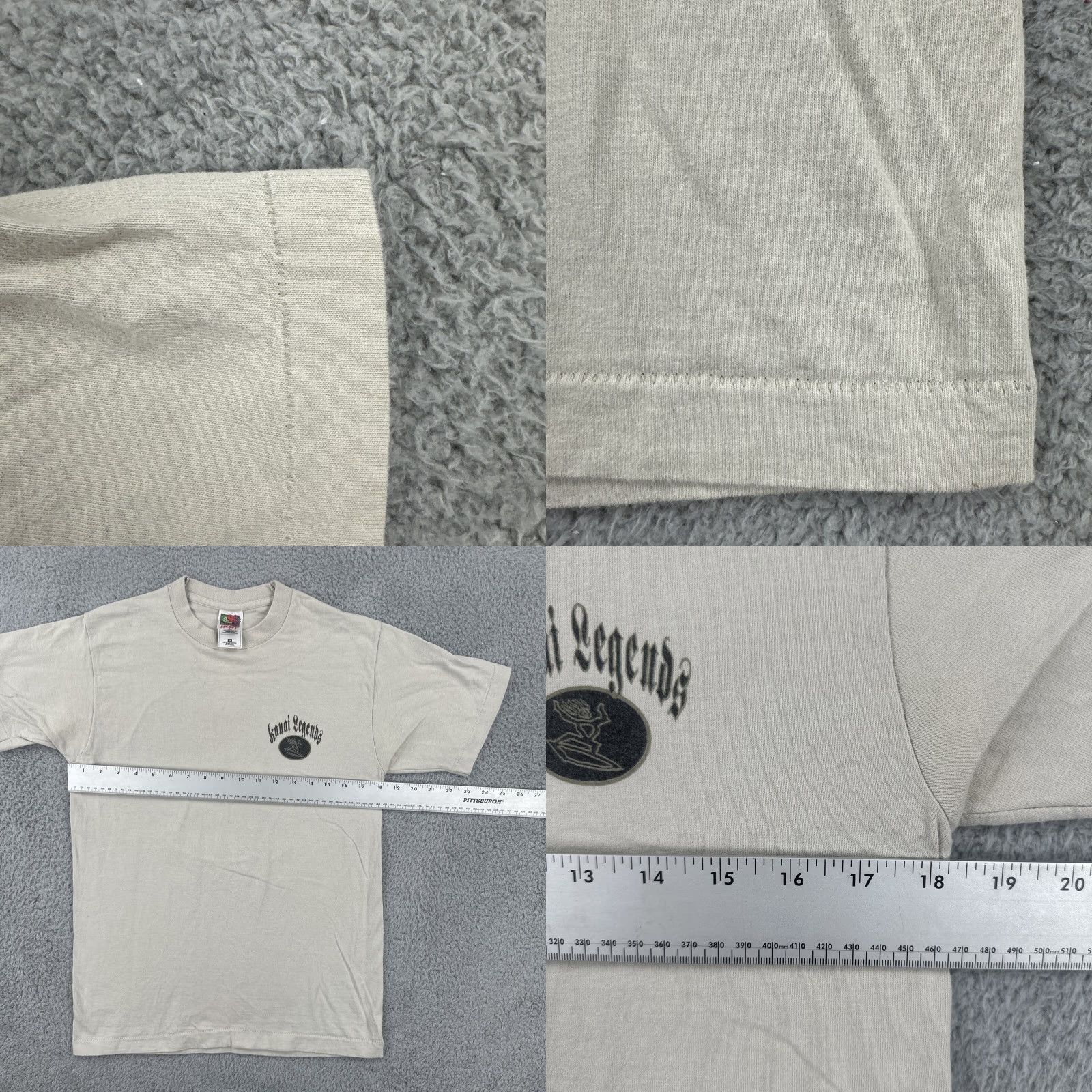 Fruit Of The Loom VINTAGE Fruit of the Loom T Shirt Men Beige 90s Surfing Hawaiian Kauai Legends USA Made M Size US M / EU 48-50 / 2 - 8 Thumbnail
