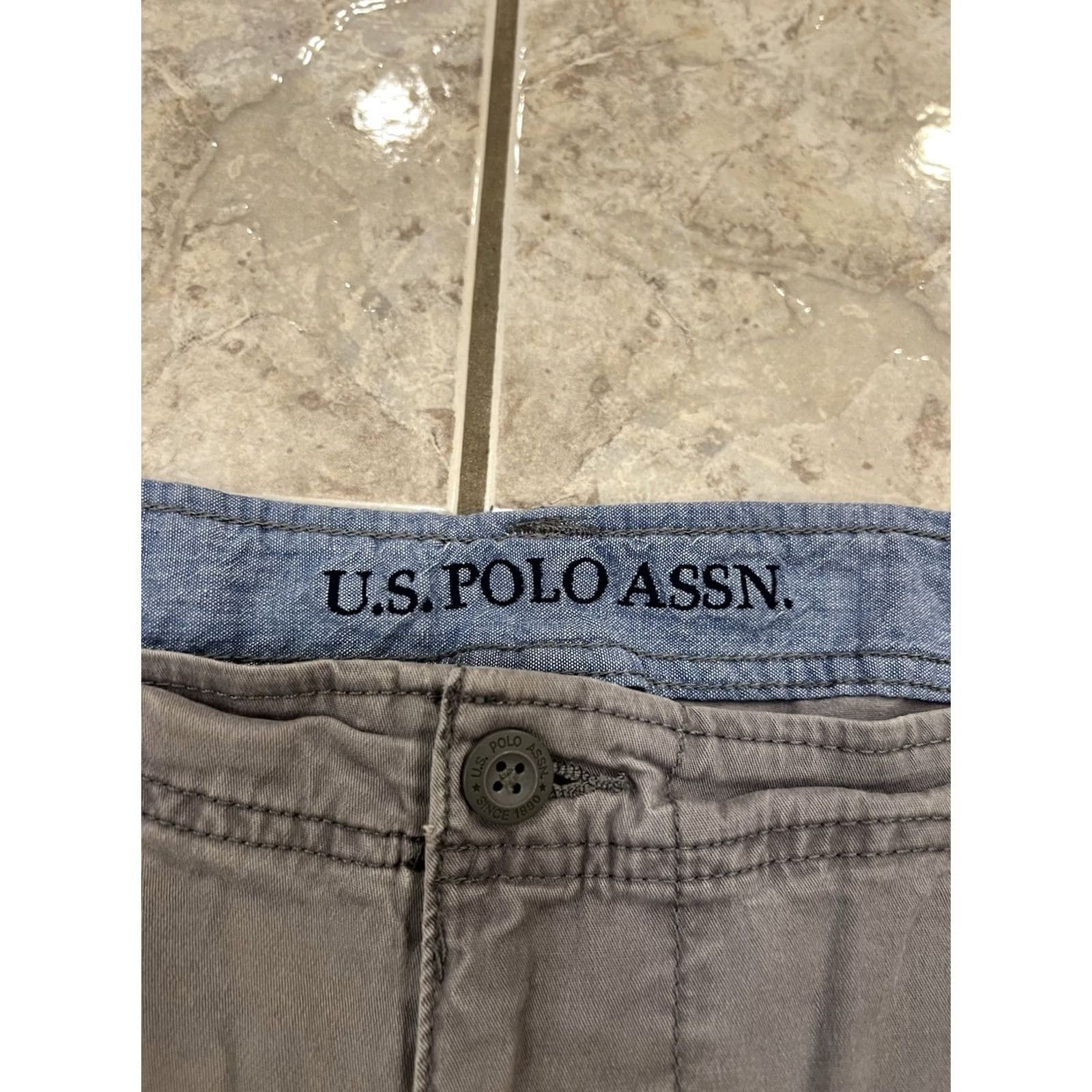 Vintage U.S. POLO ASSN. Shorts Mens 46 Gray Grey 10" Cargo Utility Pockets Work Dad Size US XXL / EU 58 / 5 - 4 Thumbnail