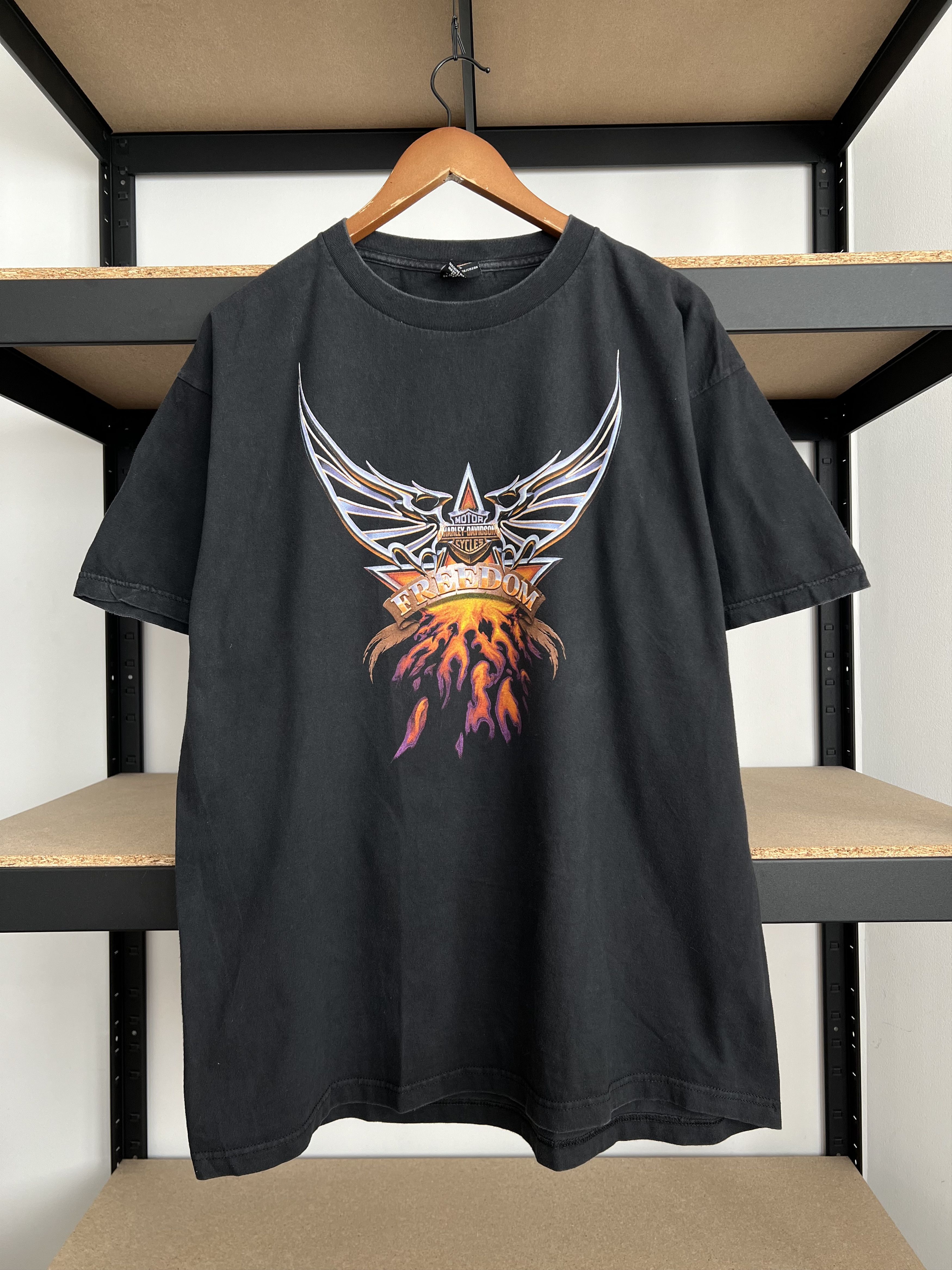 Harley Davidson Vintage 2000s Harley Davidson Fire Flame Freedom Alabama Tee Size US XL / EU 56 / 4 - 3 Thumbnail