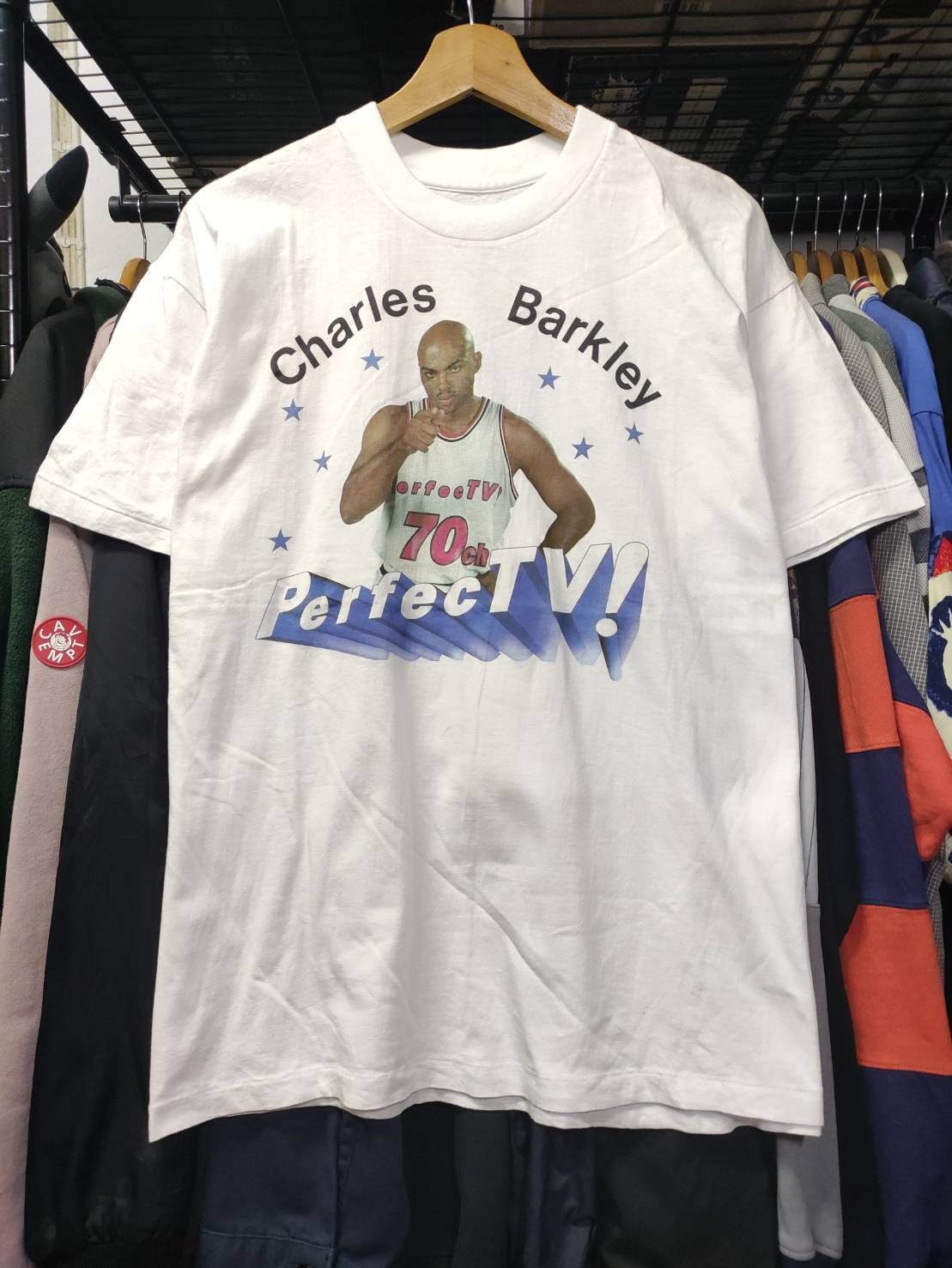 NBA Vtg 90's Charles Barkley Perfect TV Promo T-Shirt Size US L / EU 52-54 / 3 - 3 Thumbnail