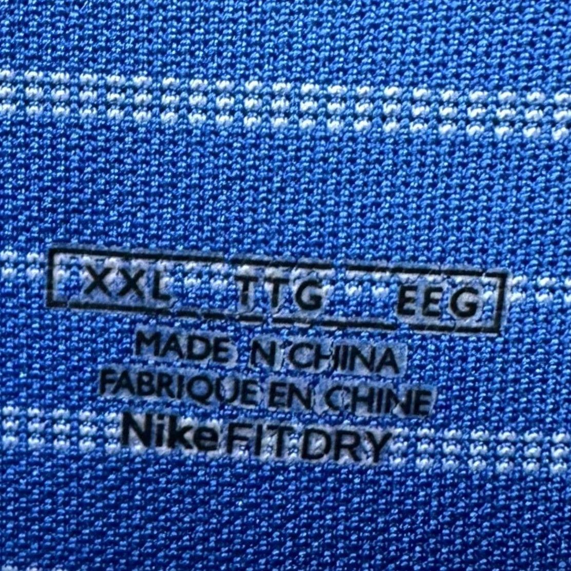 Nike Nike Fit Dry Mens 2XL Shirt Polo Blue Stripe Short Sleeve Golf Rugby Bre breathable Striped Dri-Fit Performance Polo Mens Size US XXL / EU 58 / 5 - 4 Thumbnail