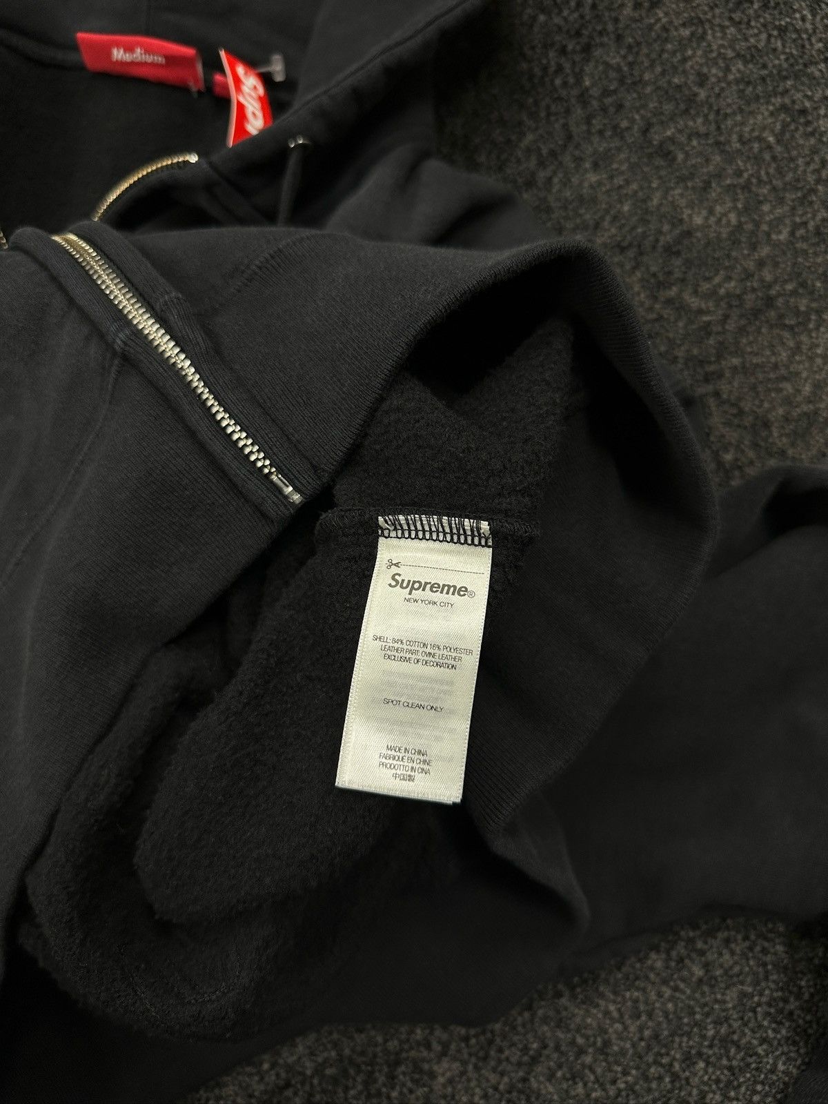 Supreme Supreme Leather Appliqué Zip Up Hoodie Black Size US M / EU 48-50 / 2 - 10 Thumbnail