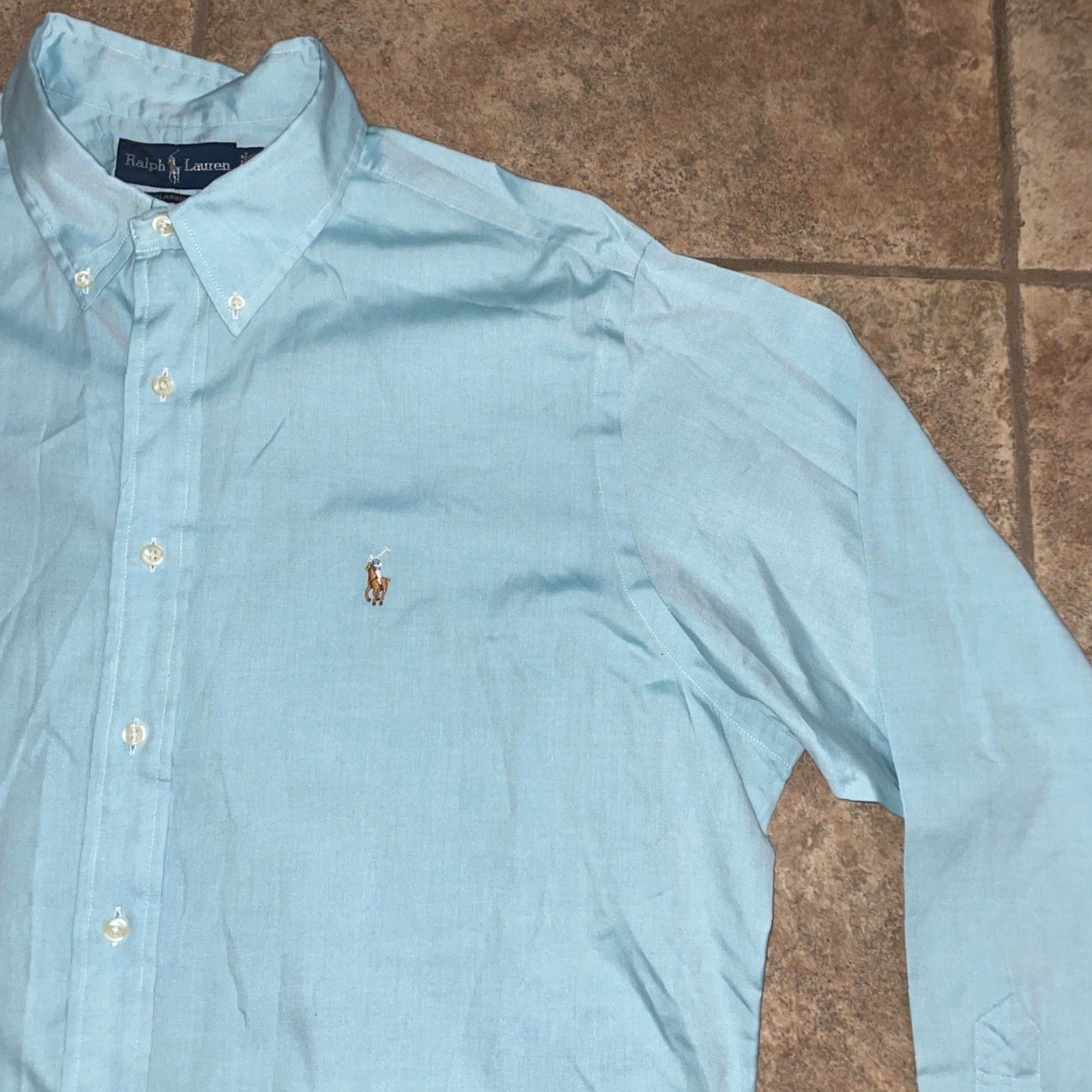 Ralph Lauren Ralph Lauren classic fit button down blue shirt Mens 17.5 Blue Button-Up Long Sleeve Regular Size 17.5 Mens Size US XL / EU 56 / 4 - 2 Thumbnail