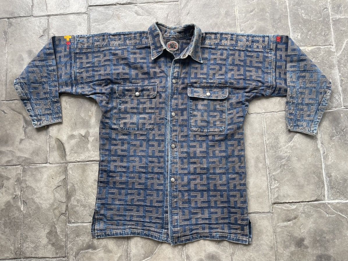 image of Vintage Japan Made Denim Jacket in Blue Denim, Men's (Size Large)
