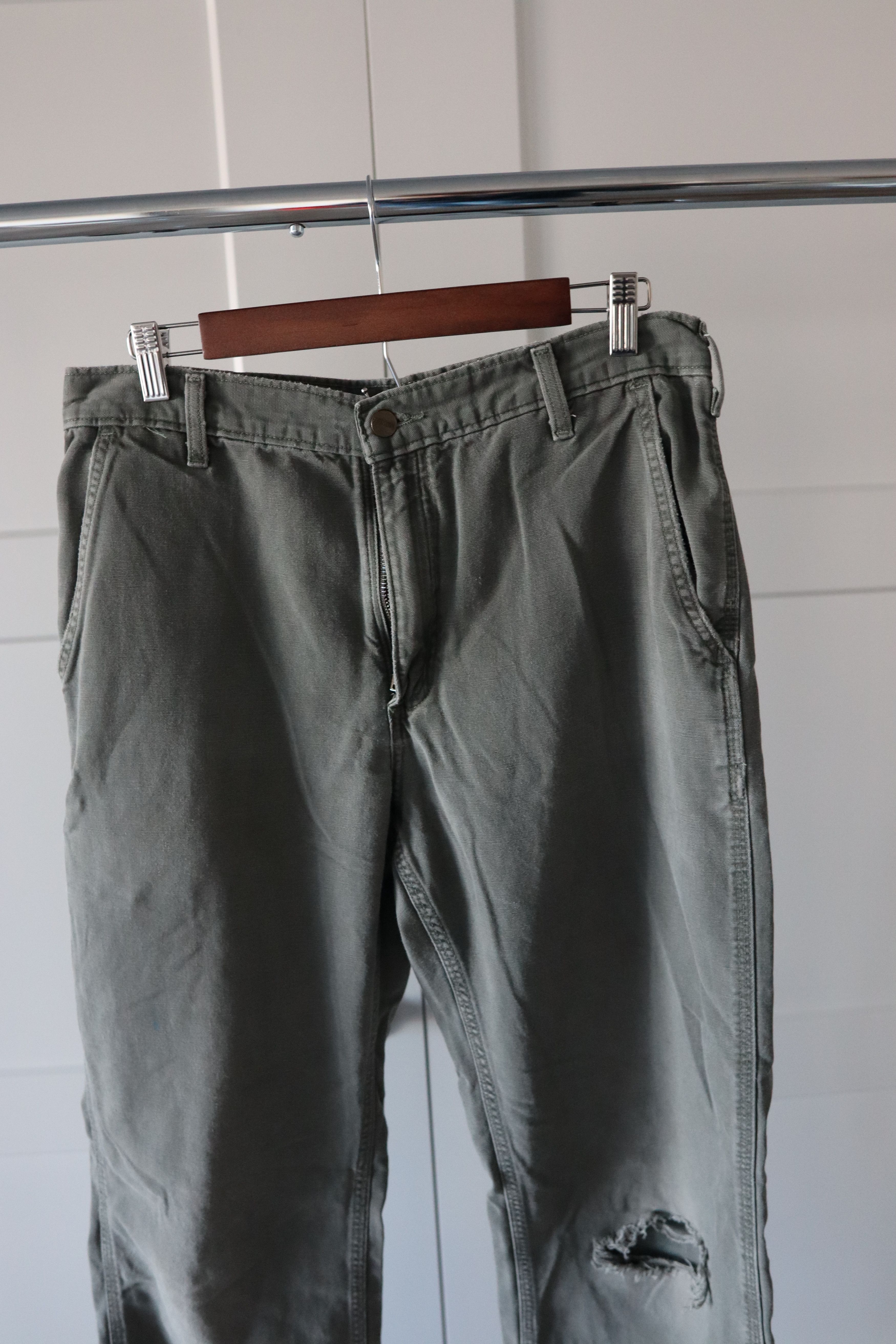 Carhartt Carhartt 33x34 Faded Green Double Utility Carpenter Pants Size US 33 - 2 Thumbnail