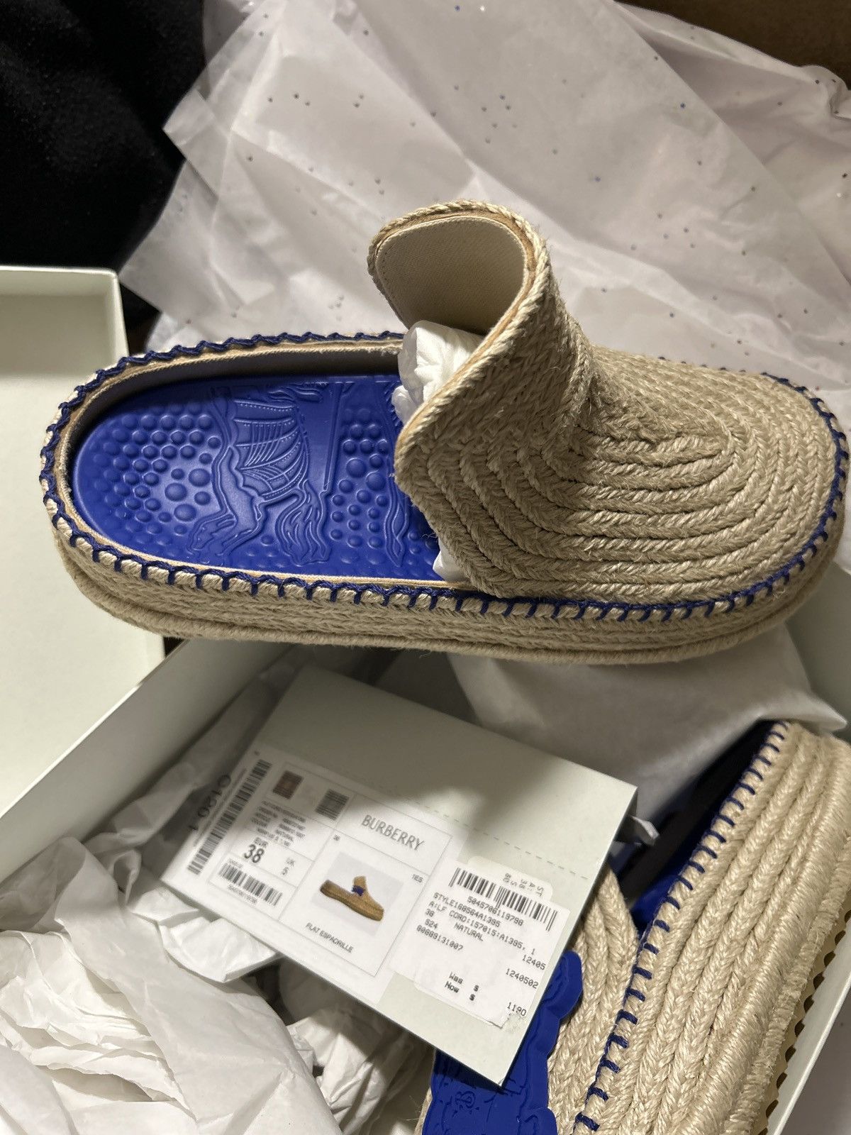 Burberry Cord Woven Clogs In Natural Size US 8 / IT 38 - 2 Thumbnail