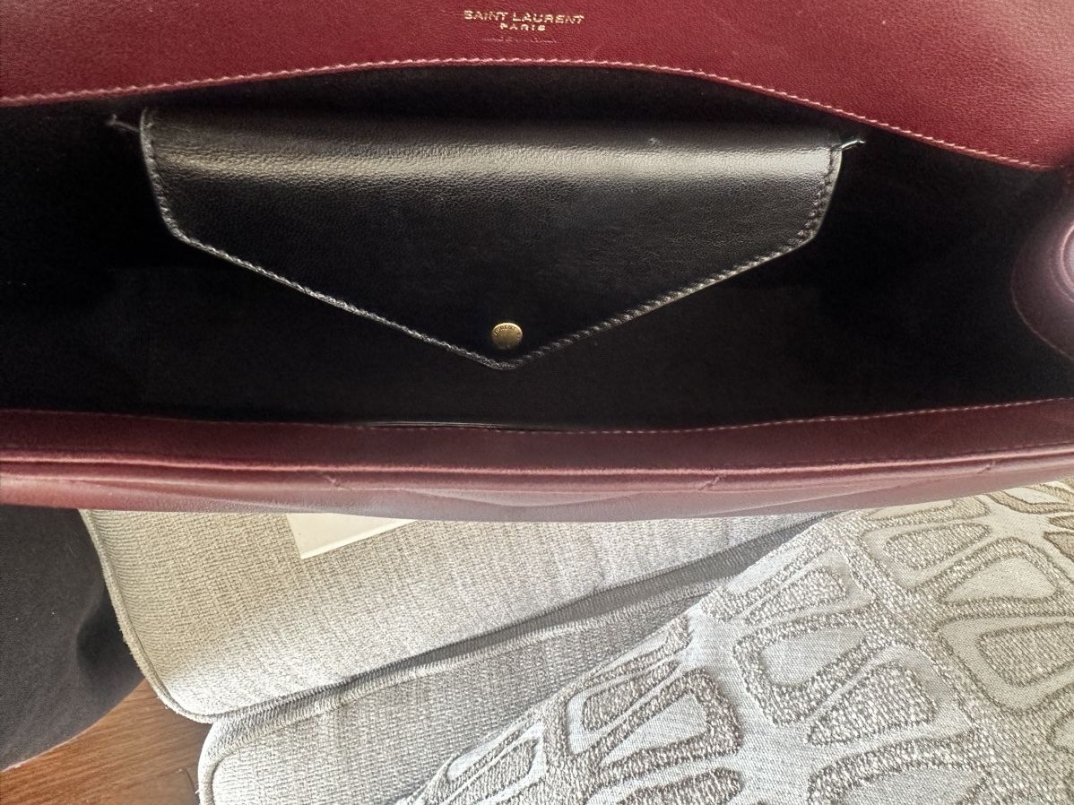 Saint Laurent Paris YSL LOULOU LARGE IN MATELASSÉ LAMBSKIN “ROUGE CABERNET” Size ONE SIZE - 10 Thumbnail