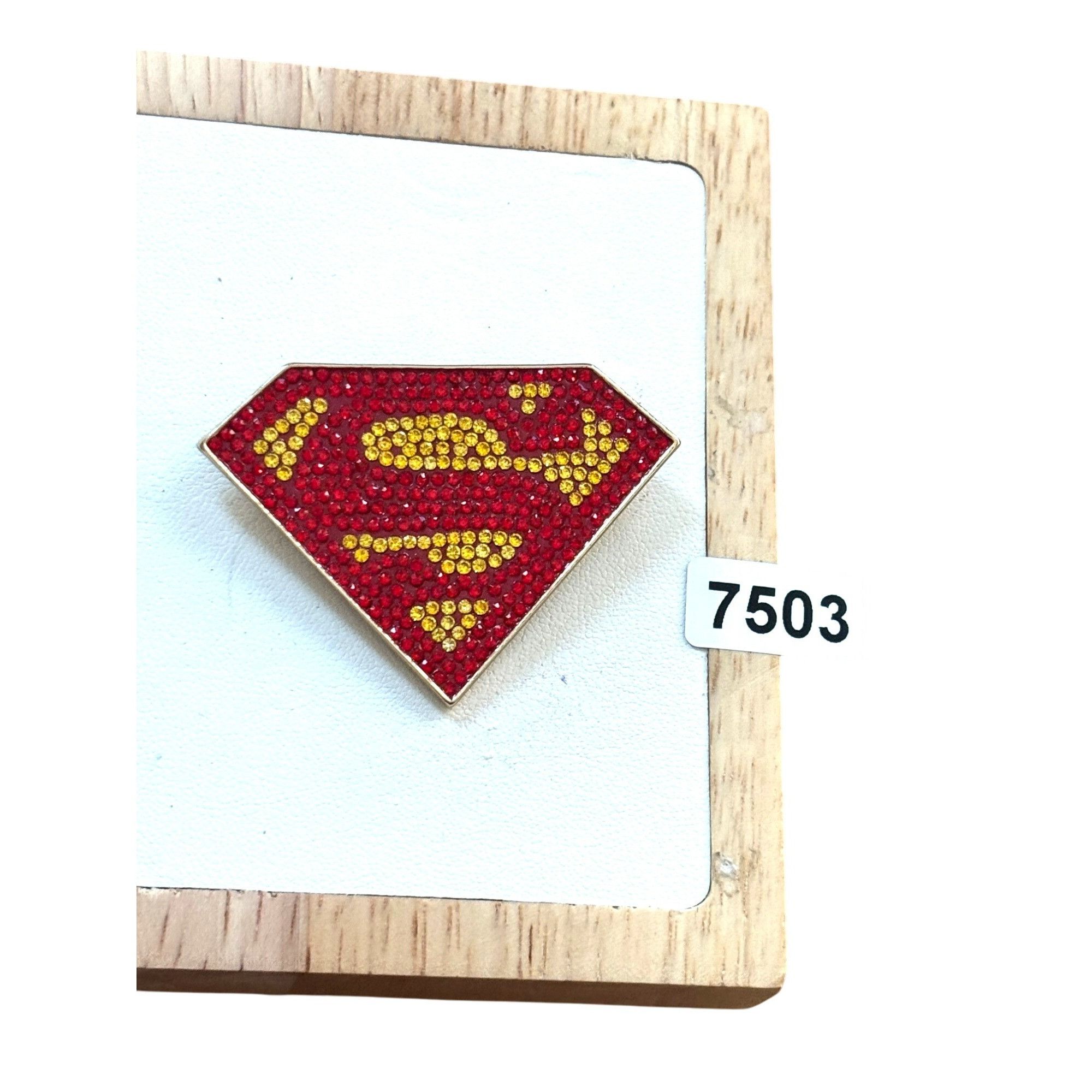 DC Comics Superman Rhinestone Brooch Pin Logo Red & Yellow Size ONE SIZE - 1 Thumbnail